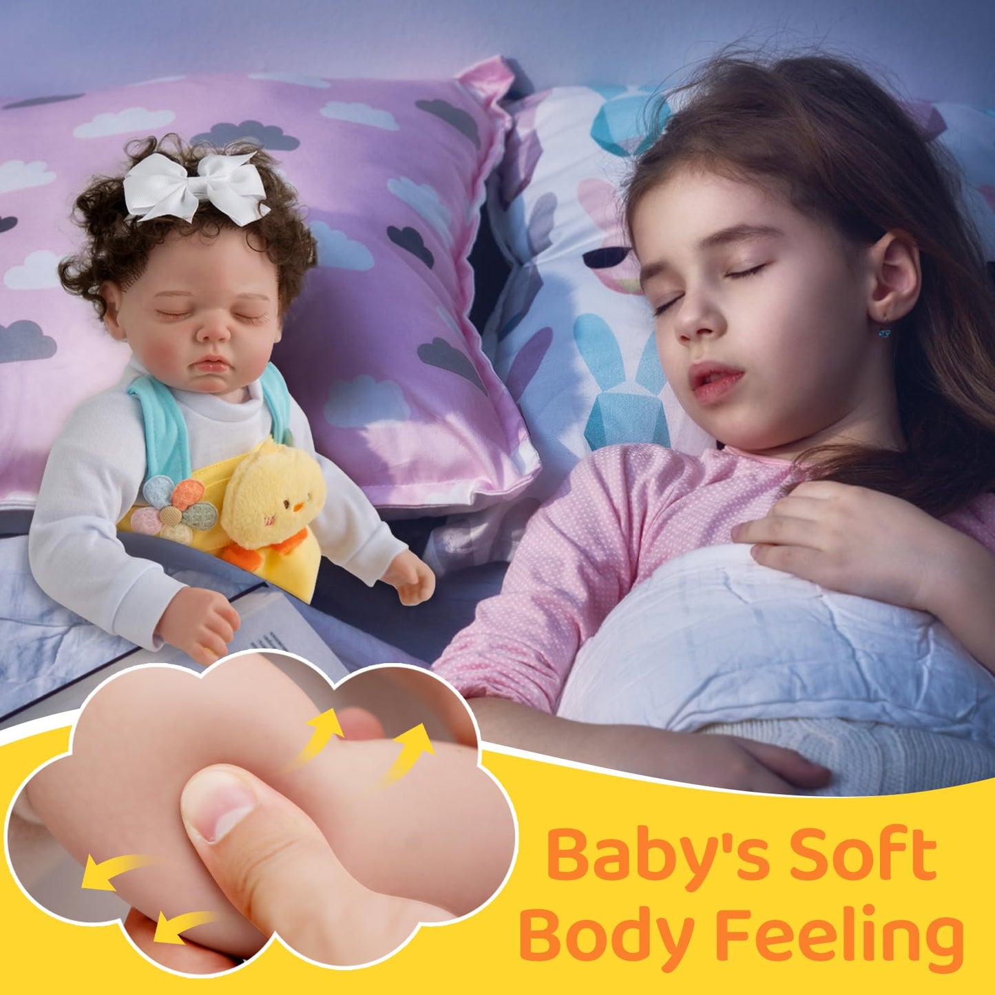 Jirachi Lifelike Reborn Baby Doll, 18-Inch Cloth Body Girl with Accessories – Ages 3+