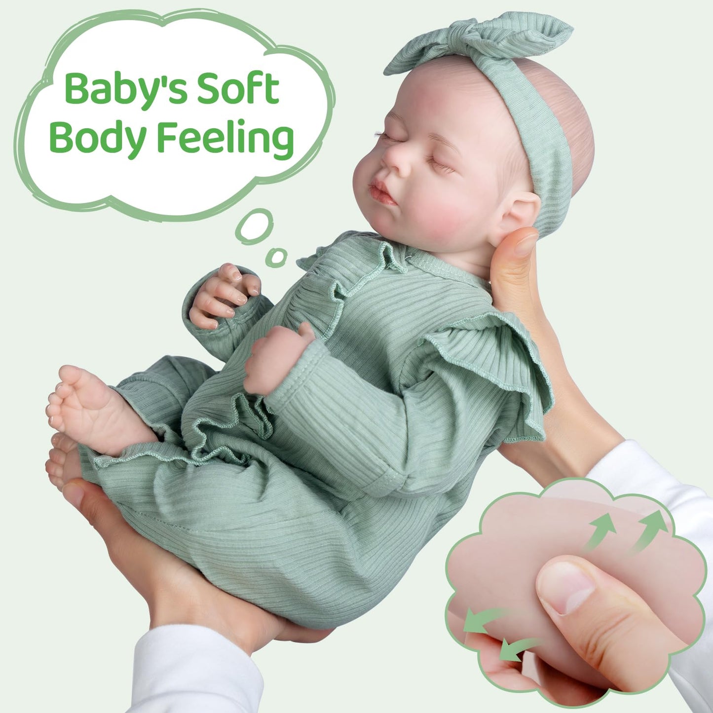 Jirachi Lifelike Reborn Baby Doll – 18-Inch Realistic Sleeping Newborn Girl with Accessories