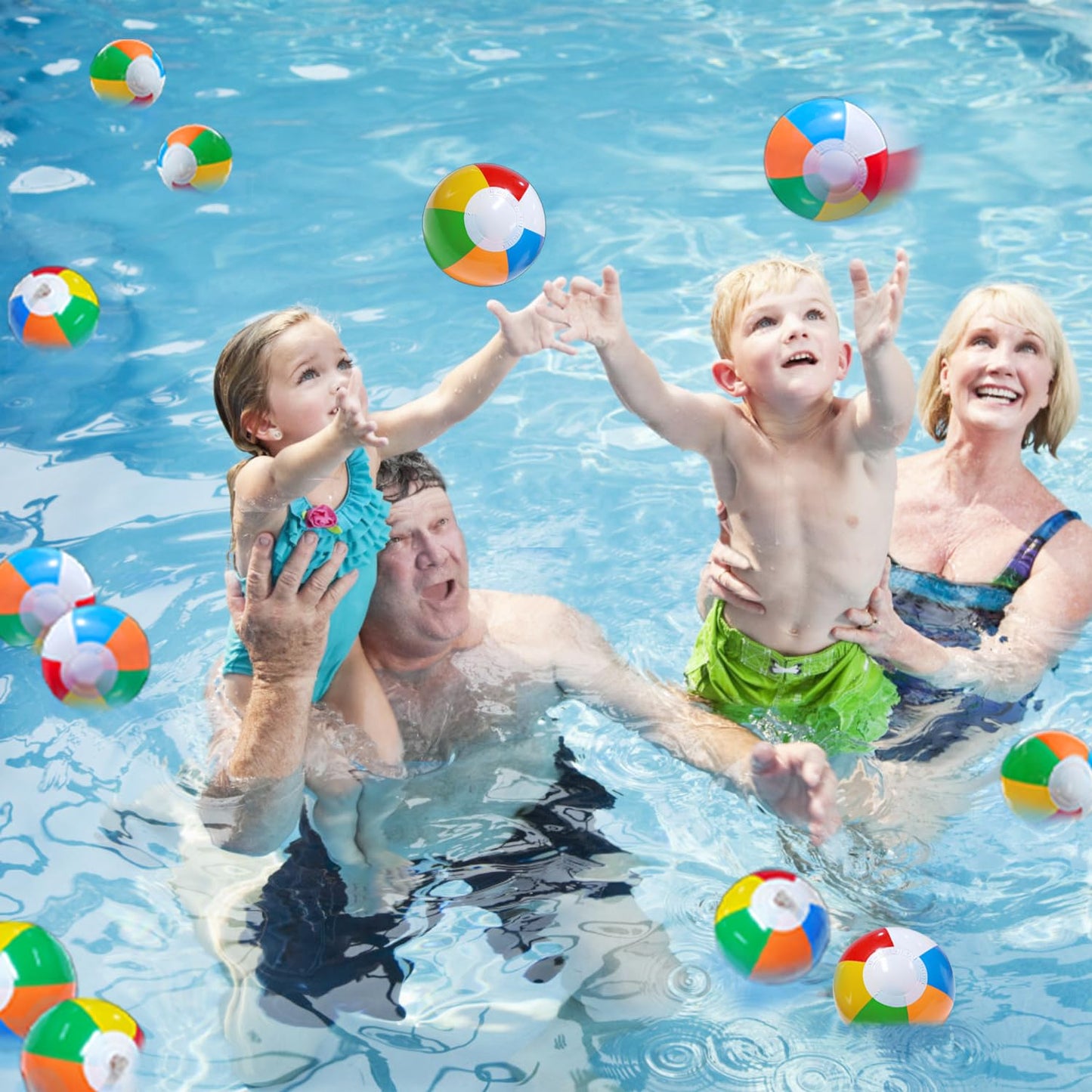 Jishi Mini Beach Balls Bulk 12-Pack – 8-in Inflatable Pool Toys & Party Decor