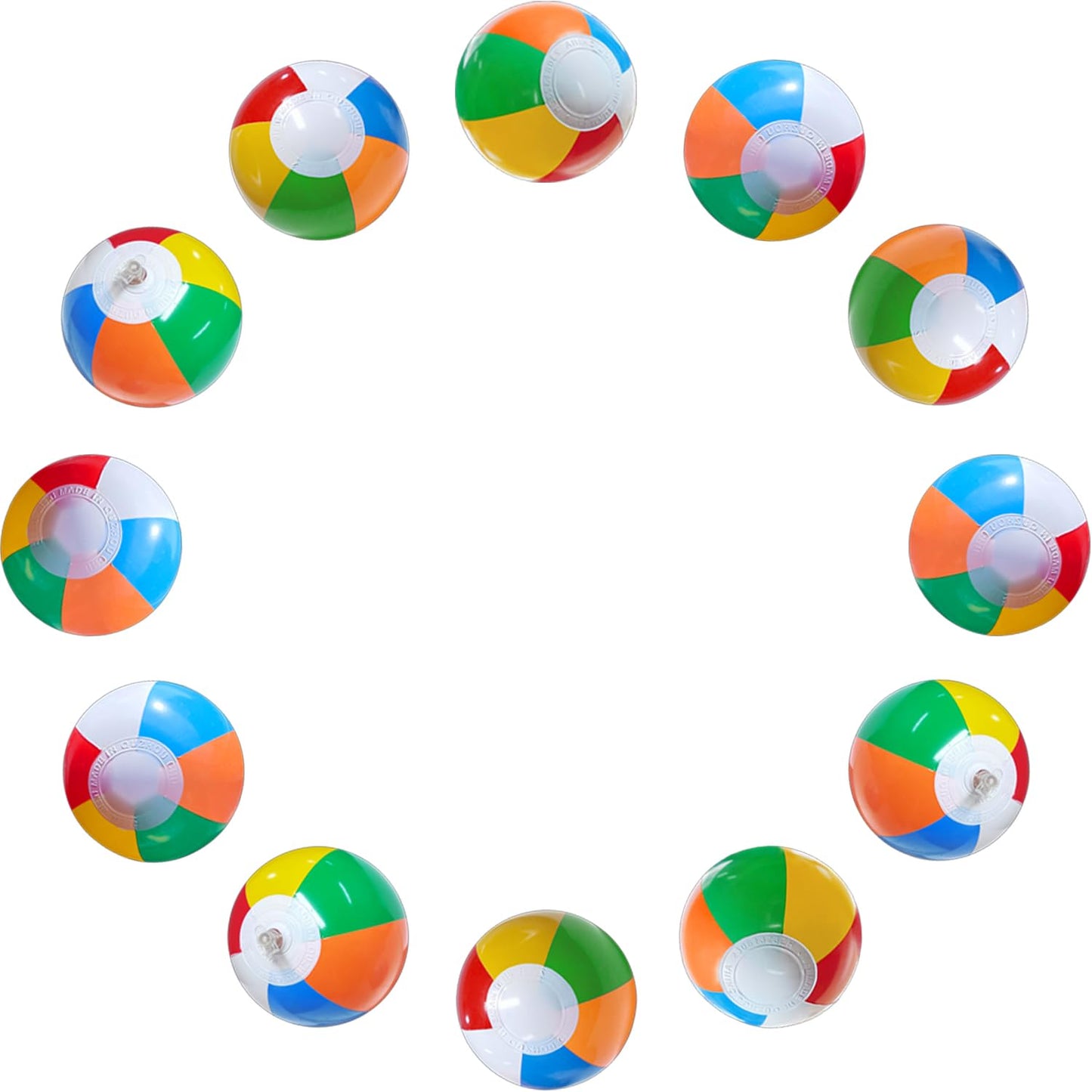 Jishi Mini Beach Balls Bulk 12-Pack – 8-in Inflatable Pool Toys & Party Decor