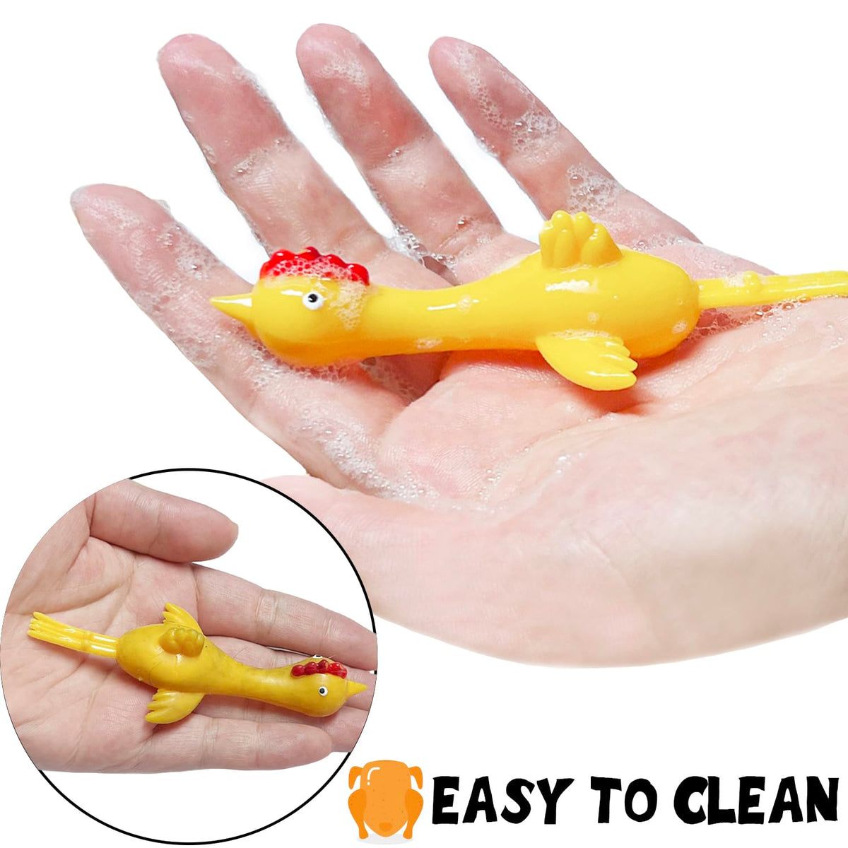 Jishi Easter Chicken Slingshot 12-Pack – Funny Flying Rubber Chickens for Kids, Party Favors & Easter Basket Stuffers