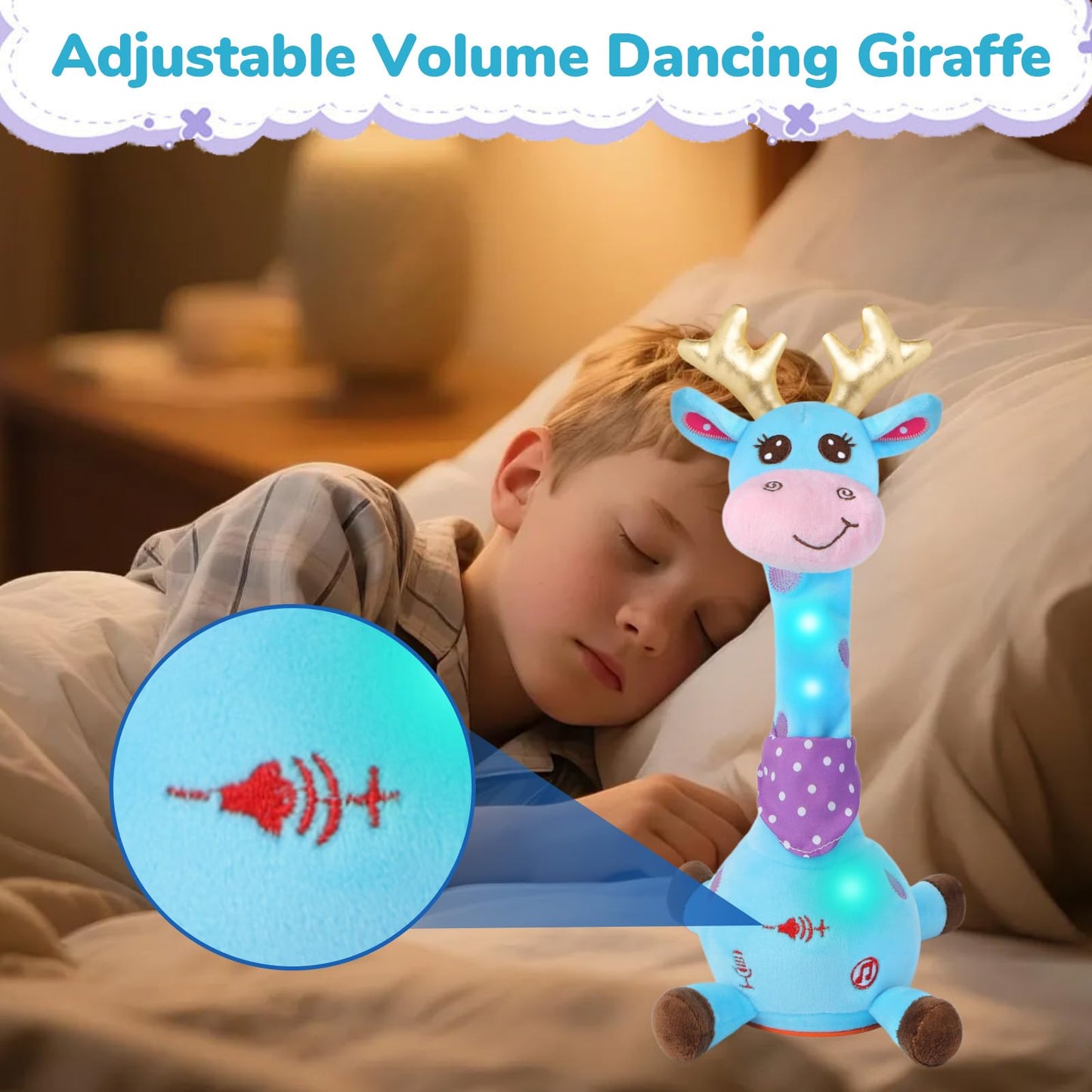 JISON21 Dancing Talking Giraffe Toy — Recording, Dancing & Singing Plush for Babies