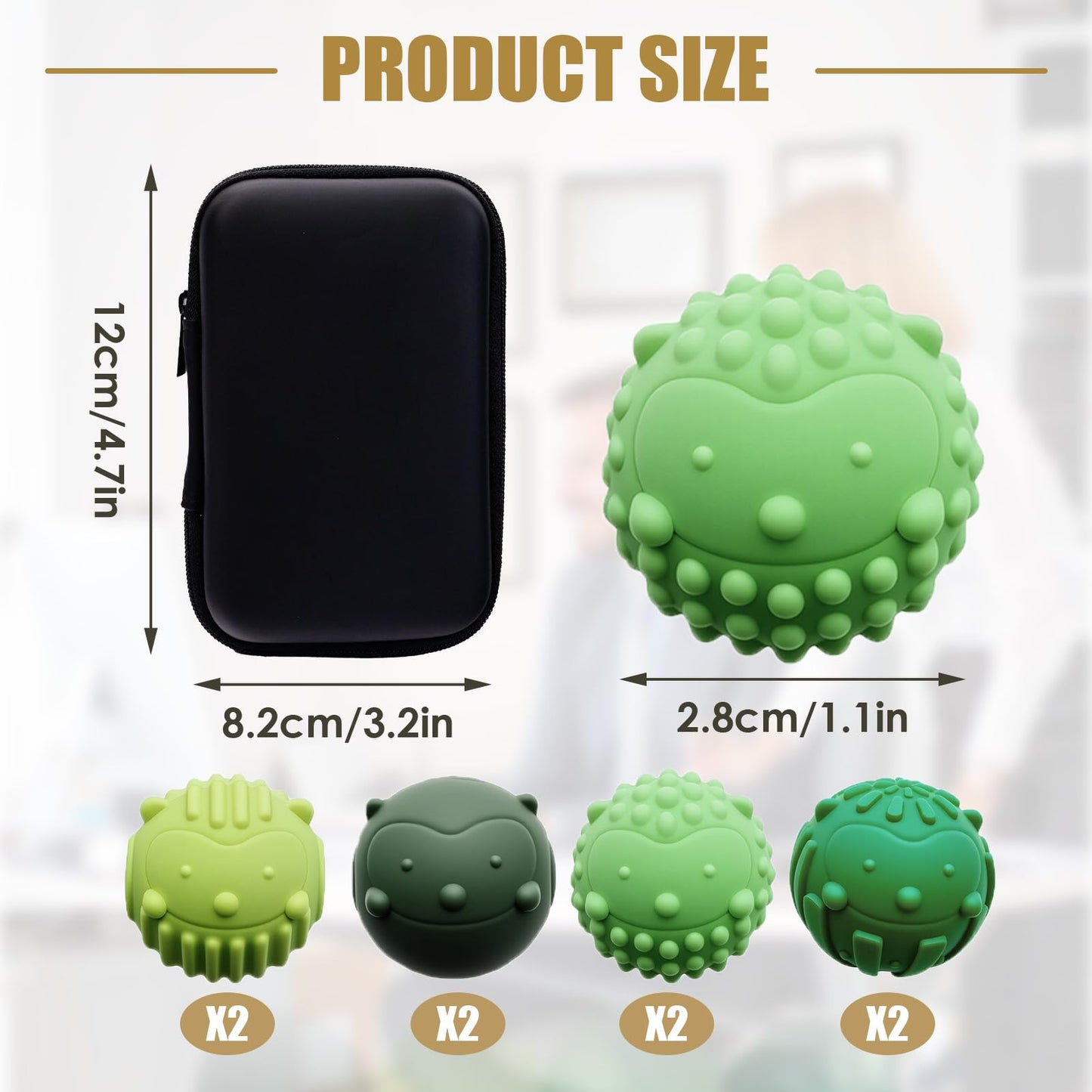 JISPUL Magnetic Sensory Fidget Balls - 8 Pack for Focus, Stress Relief & Travel