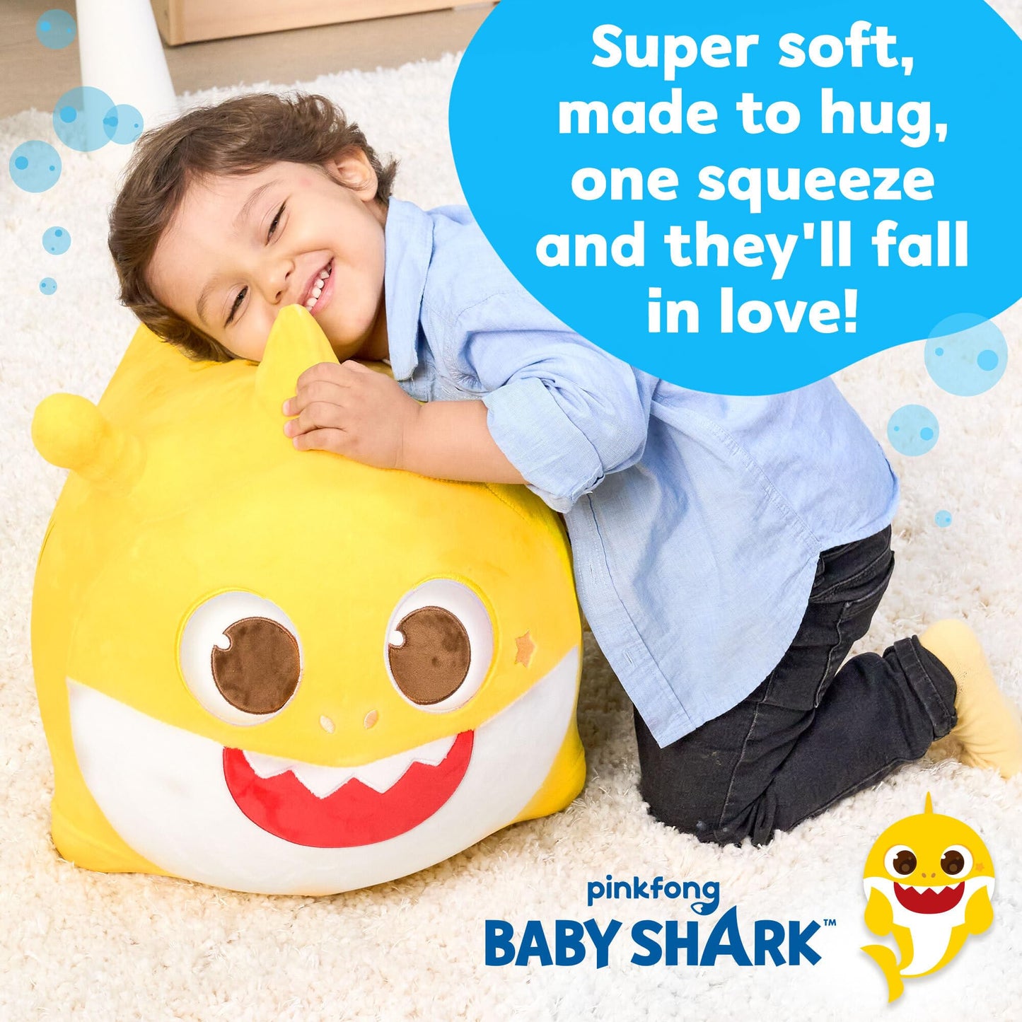 JITTERYGIT Baby Shark Bouncy Hopper - Musical Plush Ride-On for Indoor & Outdoor Fun