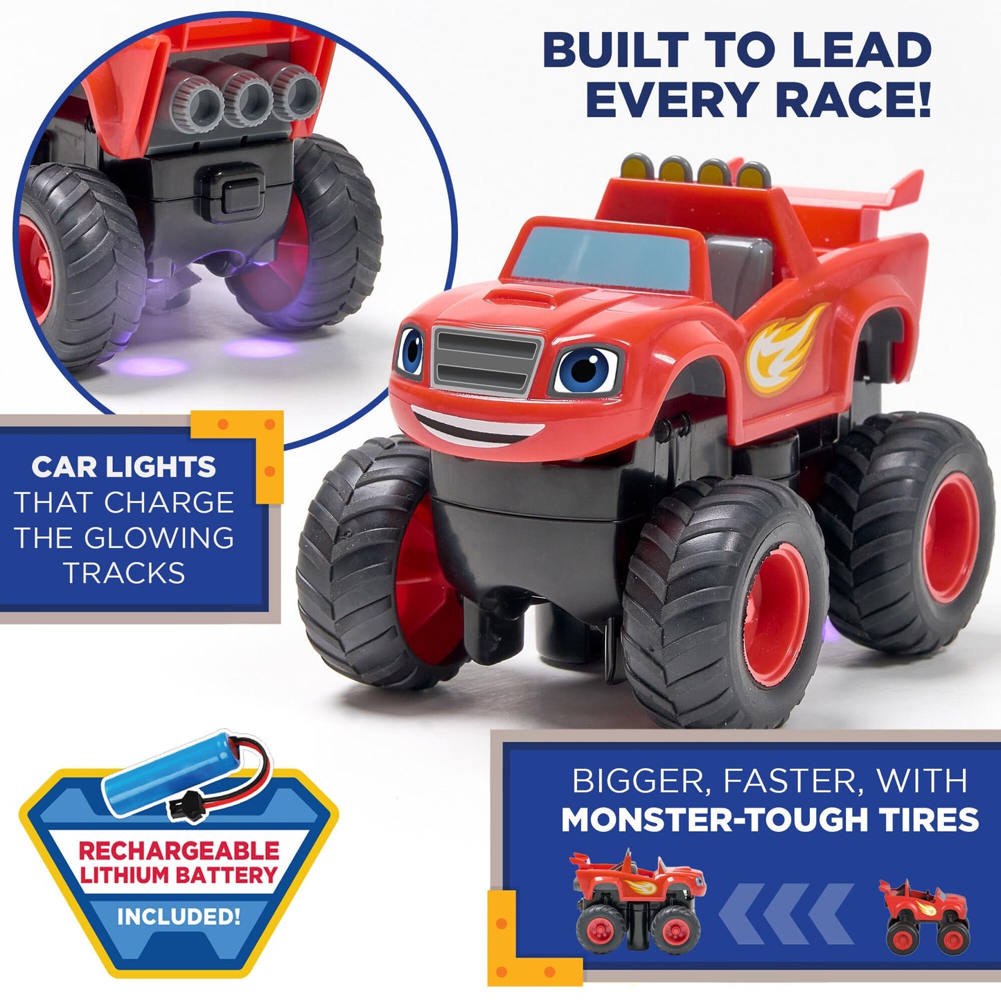 Blaze and The Monster Machine Race Track Set by JitteryGit – 117-Piece Glow Track STEM Playset