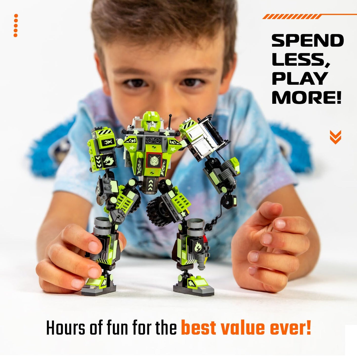 JITTERYGIT Mech Buildable Robot Glow-in-the-Dark STEM Toy Set - 3-in-1 Space Hero Gift