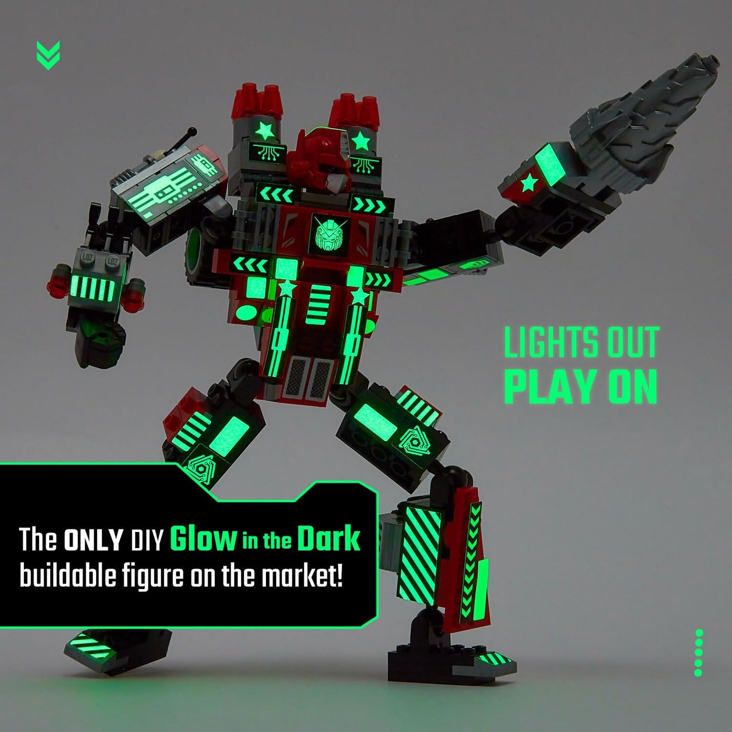 JITTERYGIT Mech Building Robot Glow in the Dark Set – 3-in-1 STEM Action Figure Toy