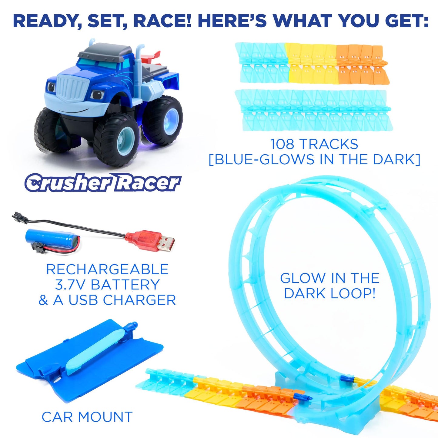 Blaze TurboTwist Racers Race Track Set Blue | JITTERYGIT