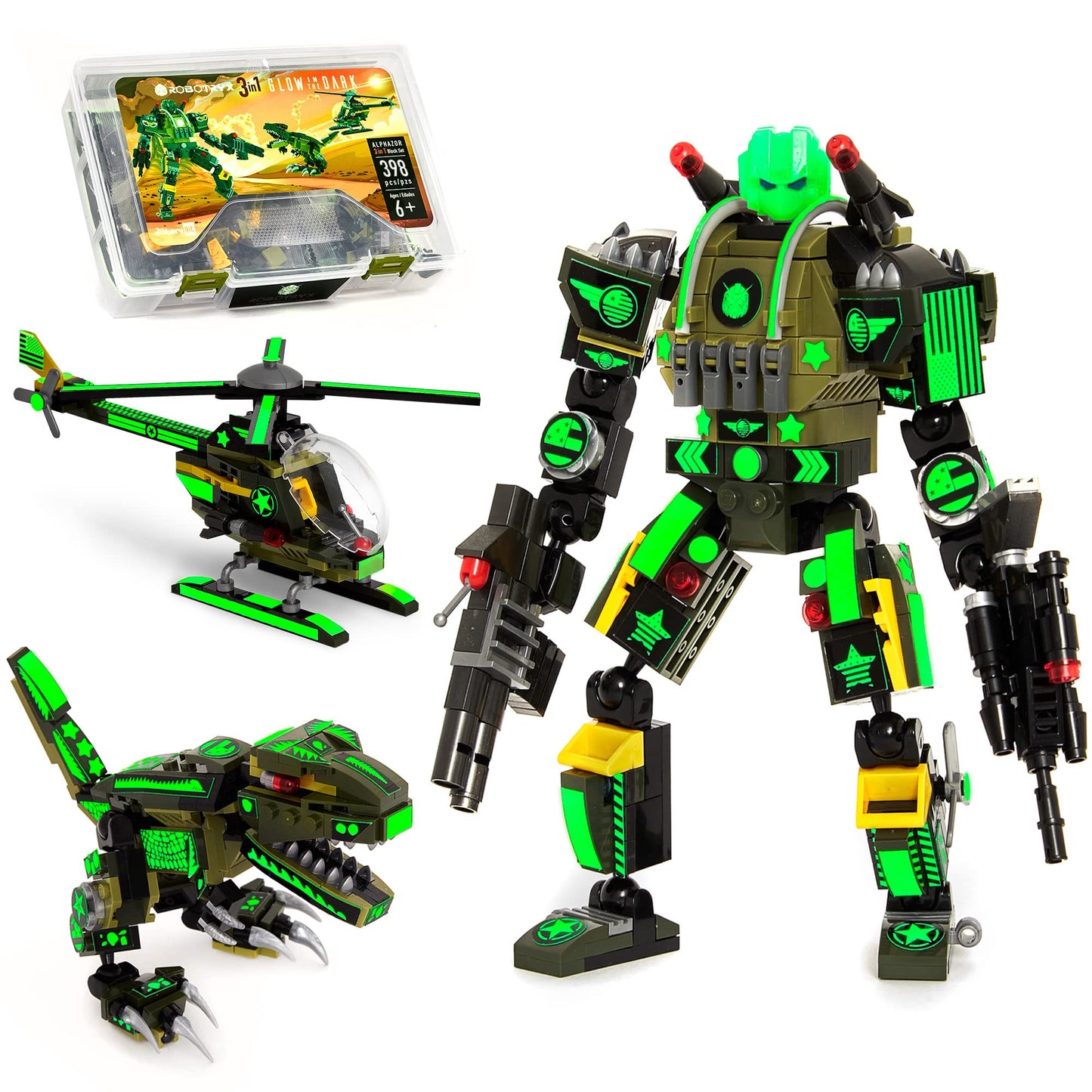 JITTERYGIT Robot Army Buildable Mech Soldier – Glow-in-the-Dark STEM Toy Kit for Kids 6-11