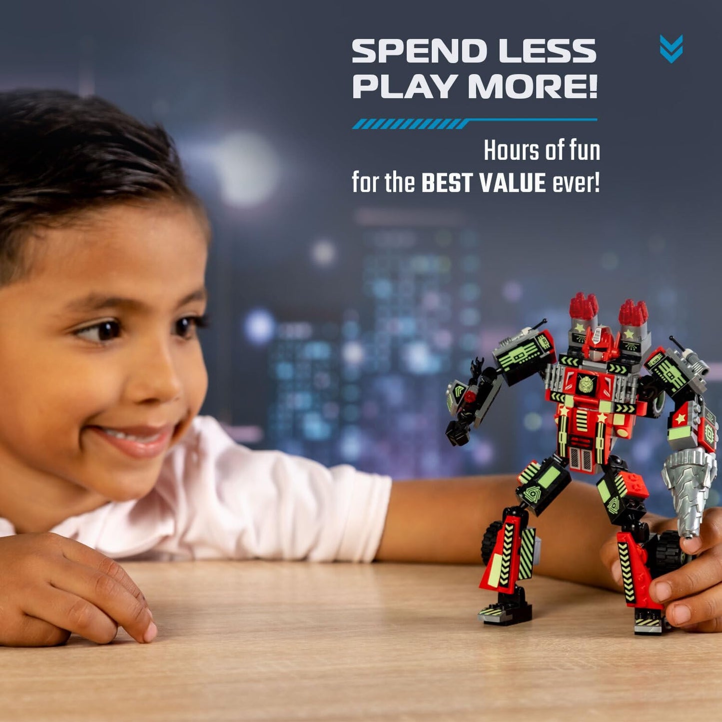 JITTERYGIT Mech Building Robot Glow in the Dark Set – 3-in-1 STEM Action Figure Toy