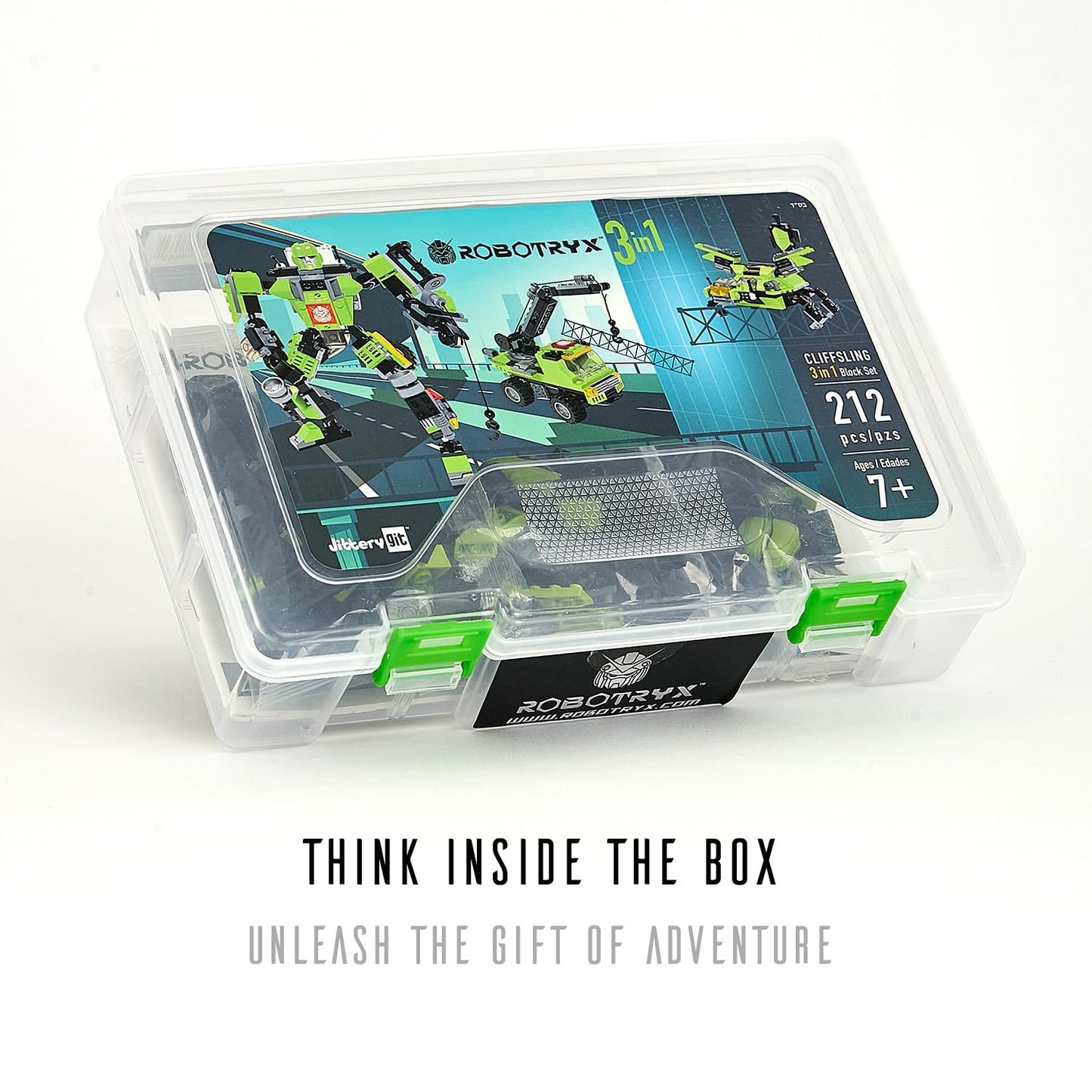 JITTERYGIT Mech Buildable Robot Glow-in-the-Dark STEM Toy Set - 3-in-1 Space Hero Gift