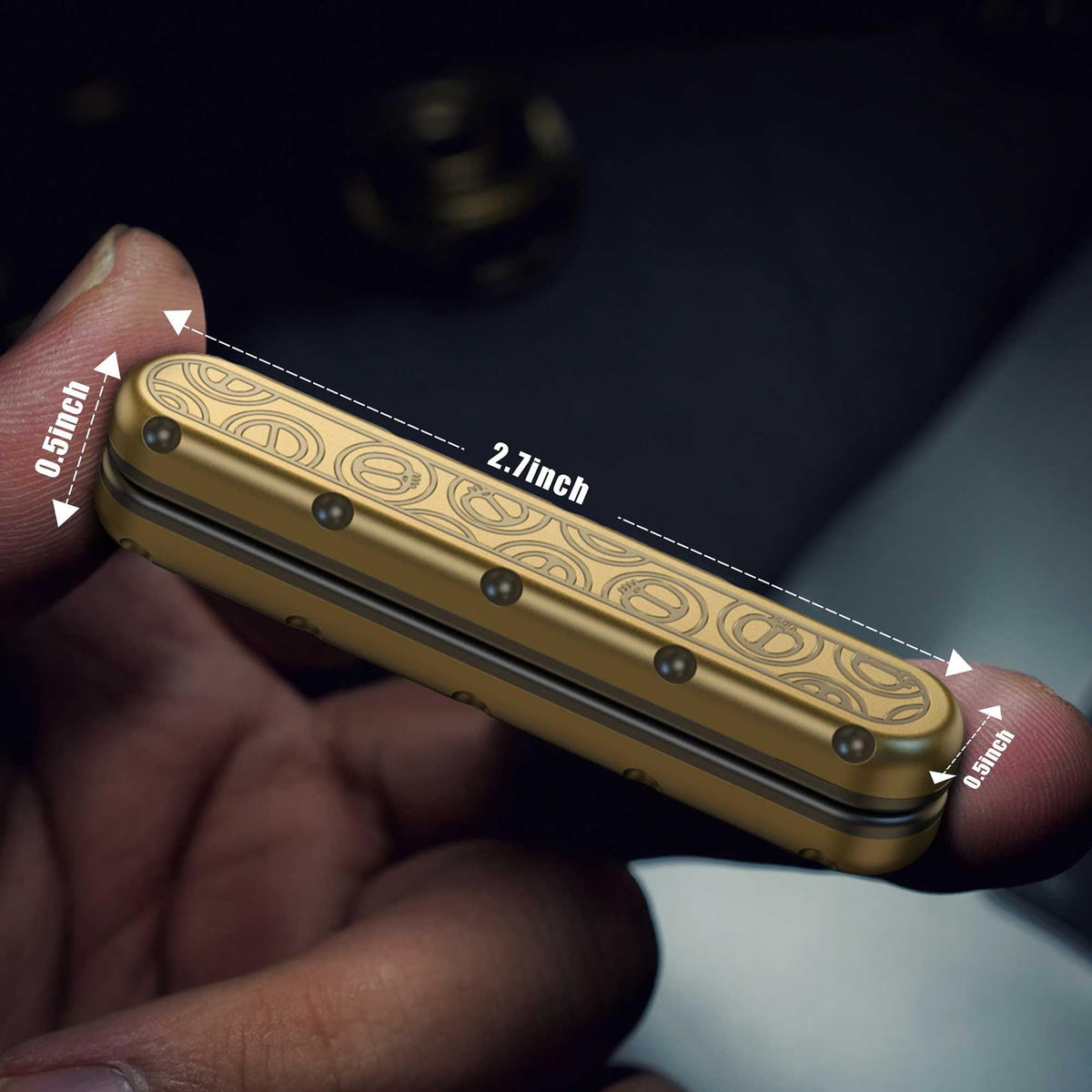 JC JIUCHUANG EDC Fidget Slider – Bronze Magnetic Desk Toy for Focus
