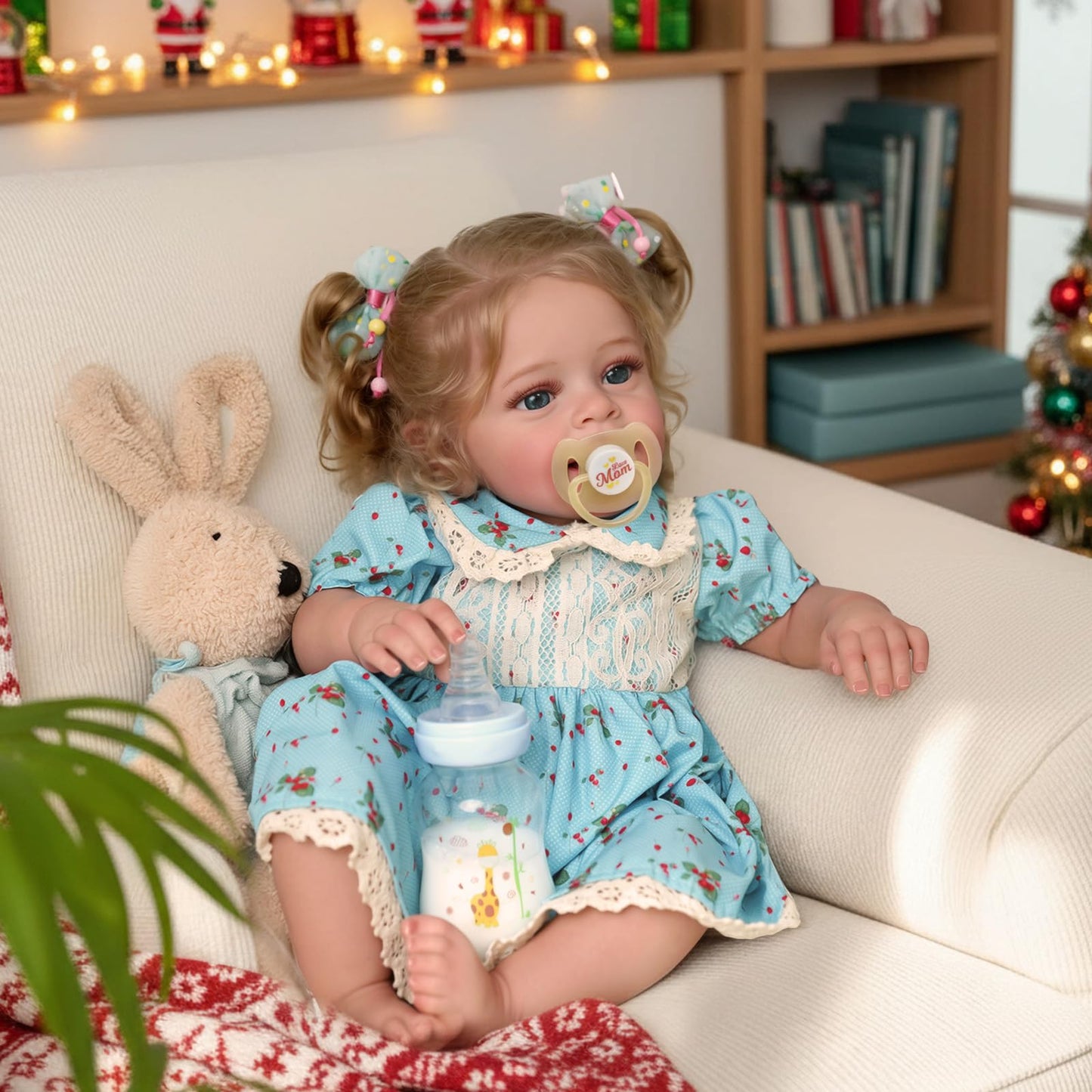 JIZHI Lifelike Reborn Baby Dolls - 18-Inch Blond Girl with Clothes | Realistic Newborn Toy for Kids 3+