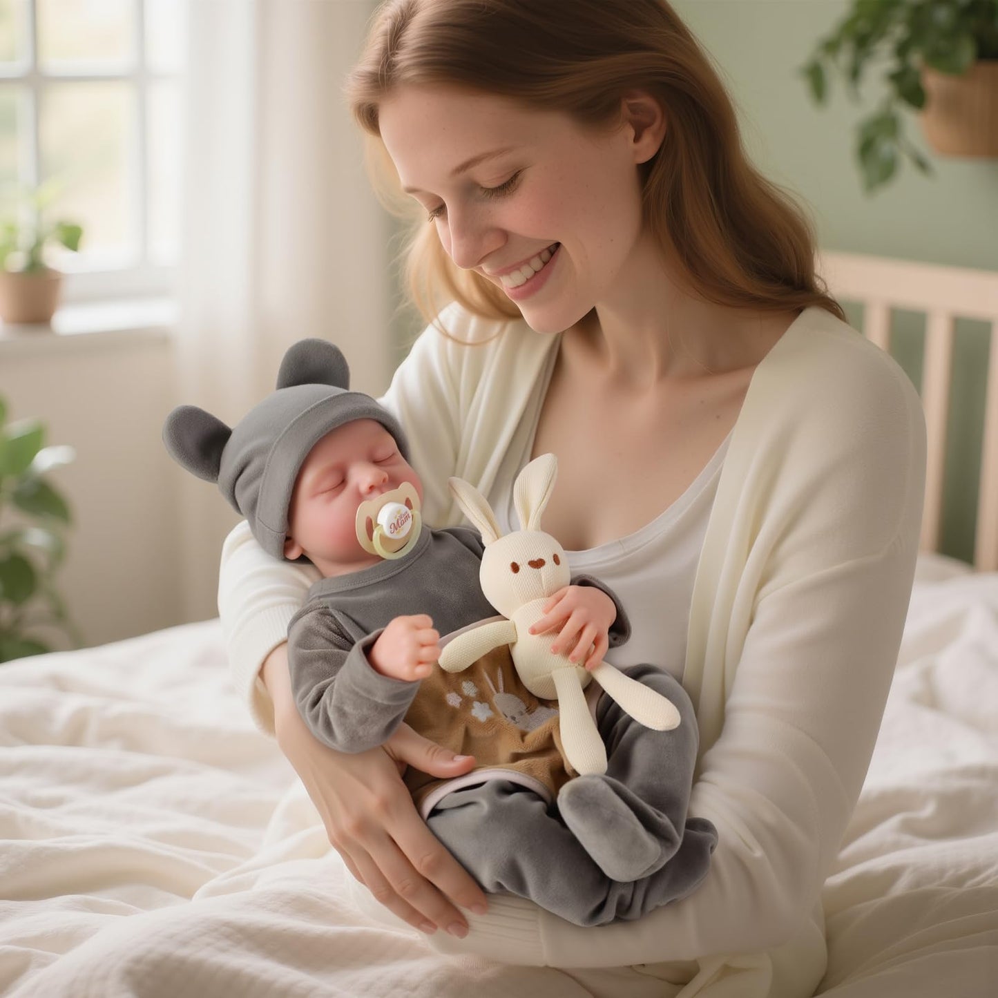JIZHI Lifelike Reborn Boy Doll — 17-Inch Soft Body Realistic Newborn with Accessories