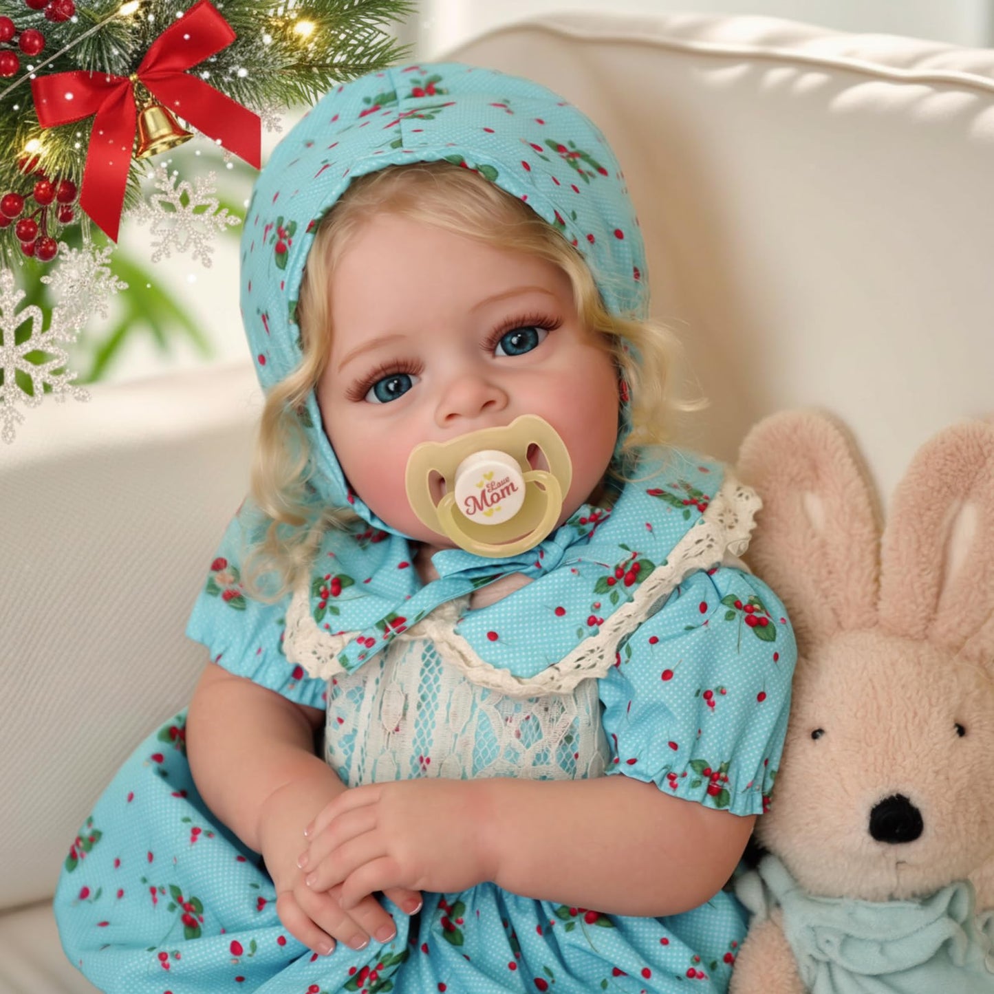 JIZHI Lifelike Reborn Baby Dolls - 18-Inch Blond Girl with Clothes | Realistic Newborn Toy for Kids 3+