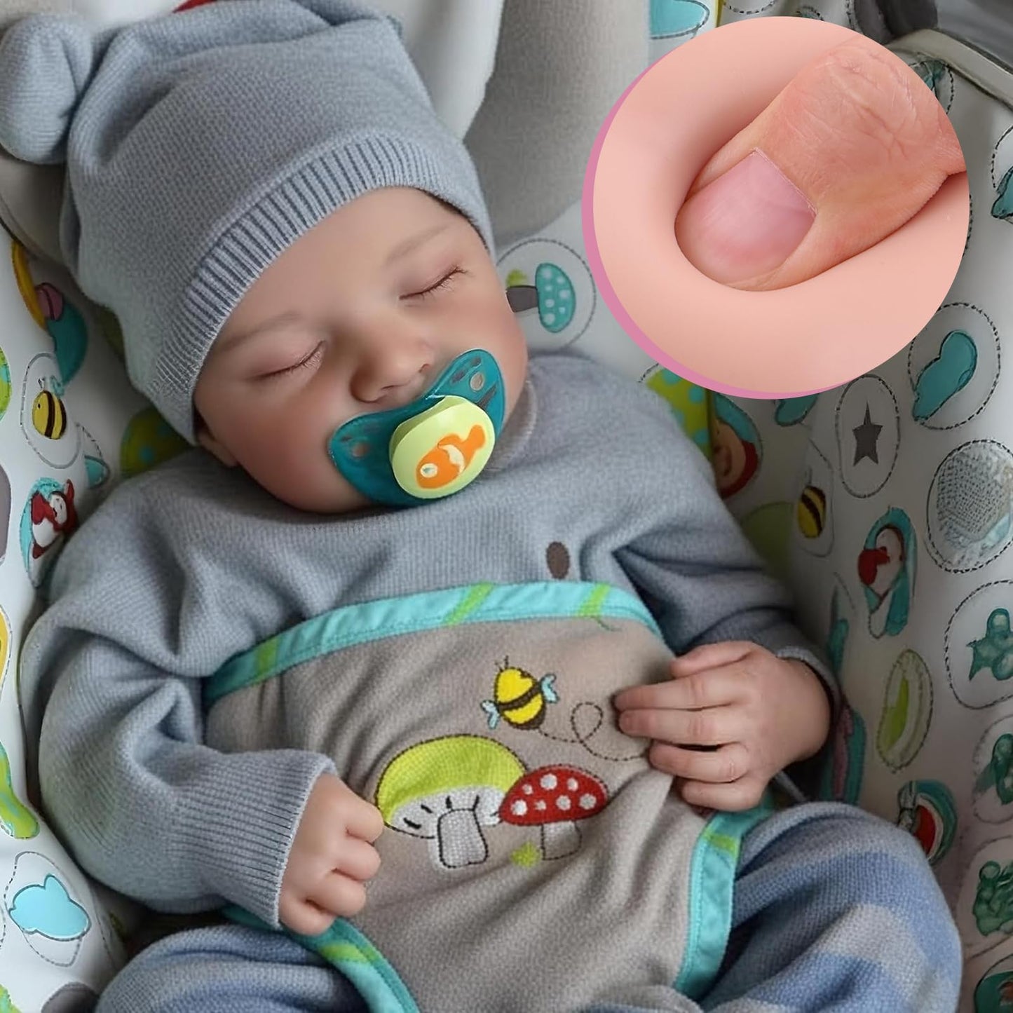 JIZHI Lifelike Reborn Baby Dolls - 17-Inch Realistic Newborn Baby Boy with Feeding Kit | Poseable Vinyl Body