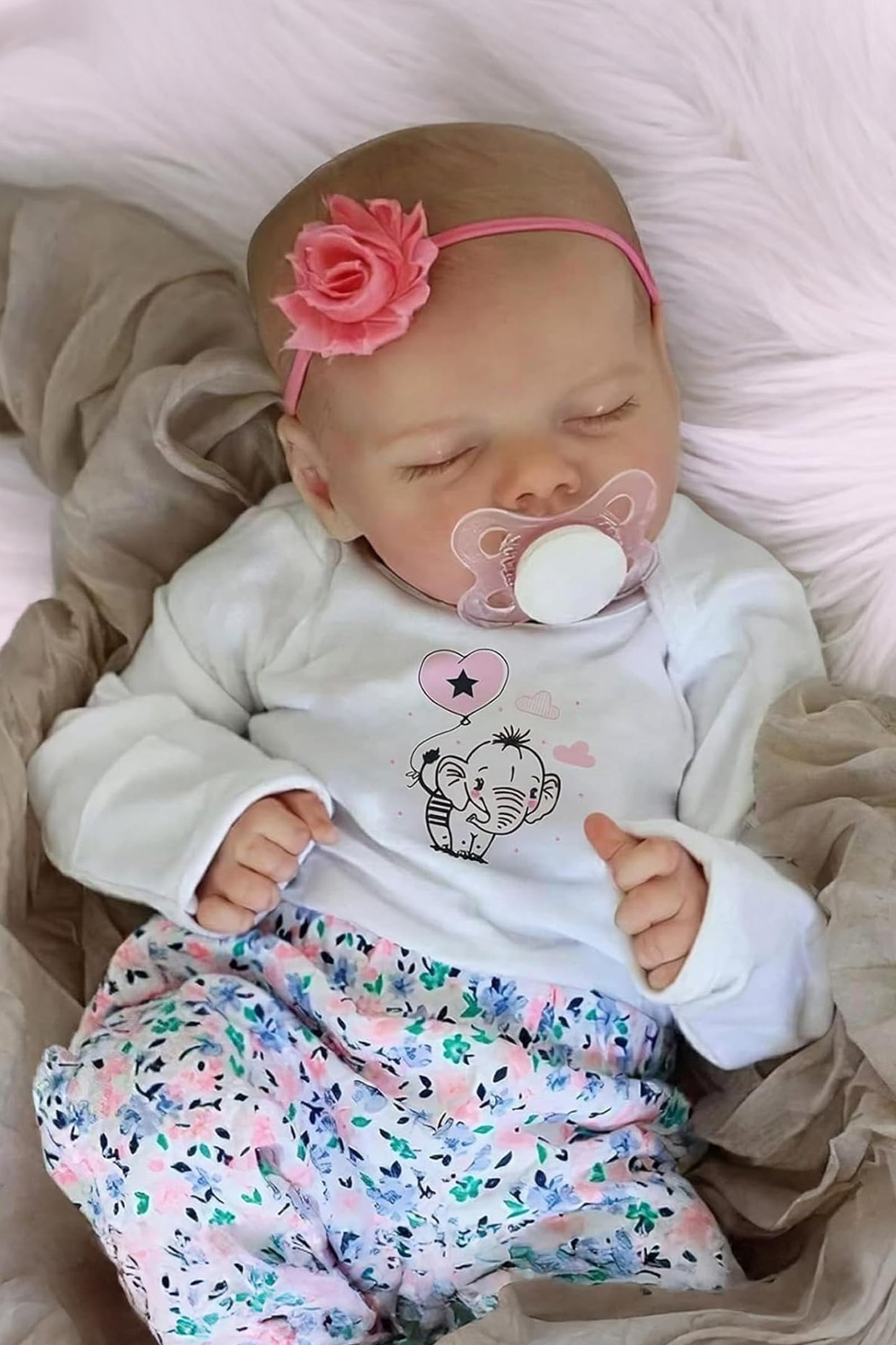 JIZHI Lifelike Reborn 17-Inch Baby Doll Girl – Poseable Vinyl Realistic Newborn with Feeding Kit