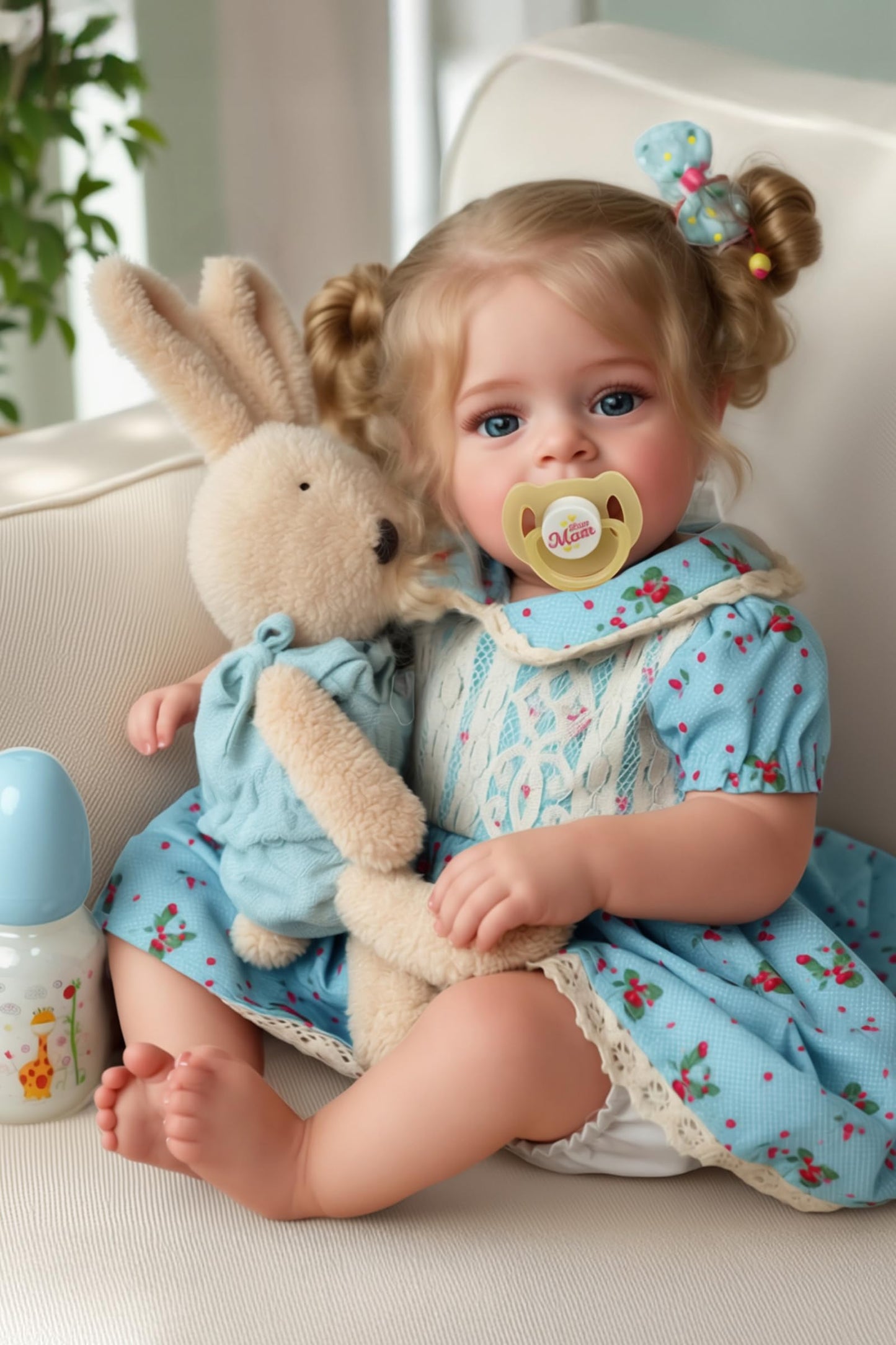 JIZHI Lifelike Reborn Baby Dolls - 18-Inch Blond Girl with Clothes | Realistic Newborn Toy for Kids 3+