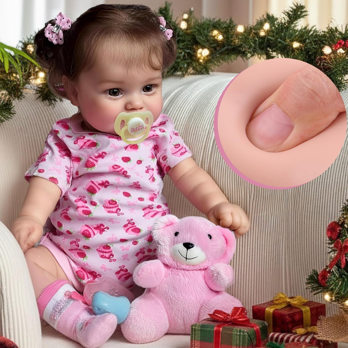 JIZHI Lifelike Reborn Baby Doll 20-Inch – Realistic Newborn Girl with Gift Box