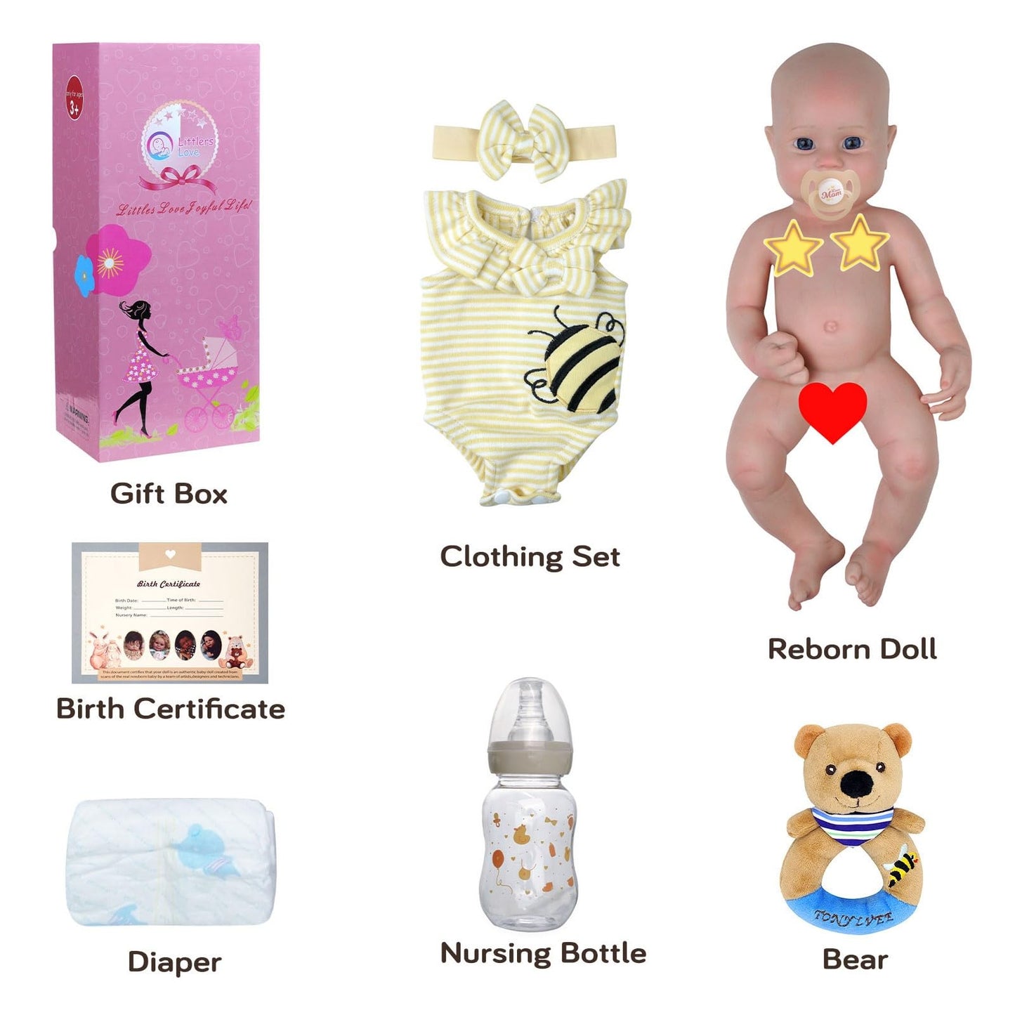 JIZHI Reborn Baby Doll — Full Silicone, 16-Inch, Weighted Real-Life Doll