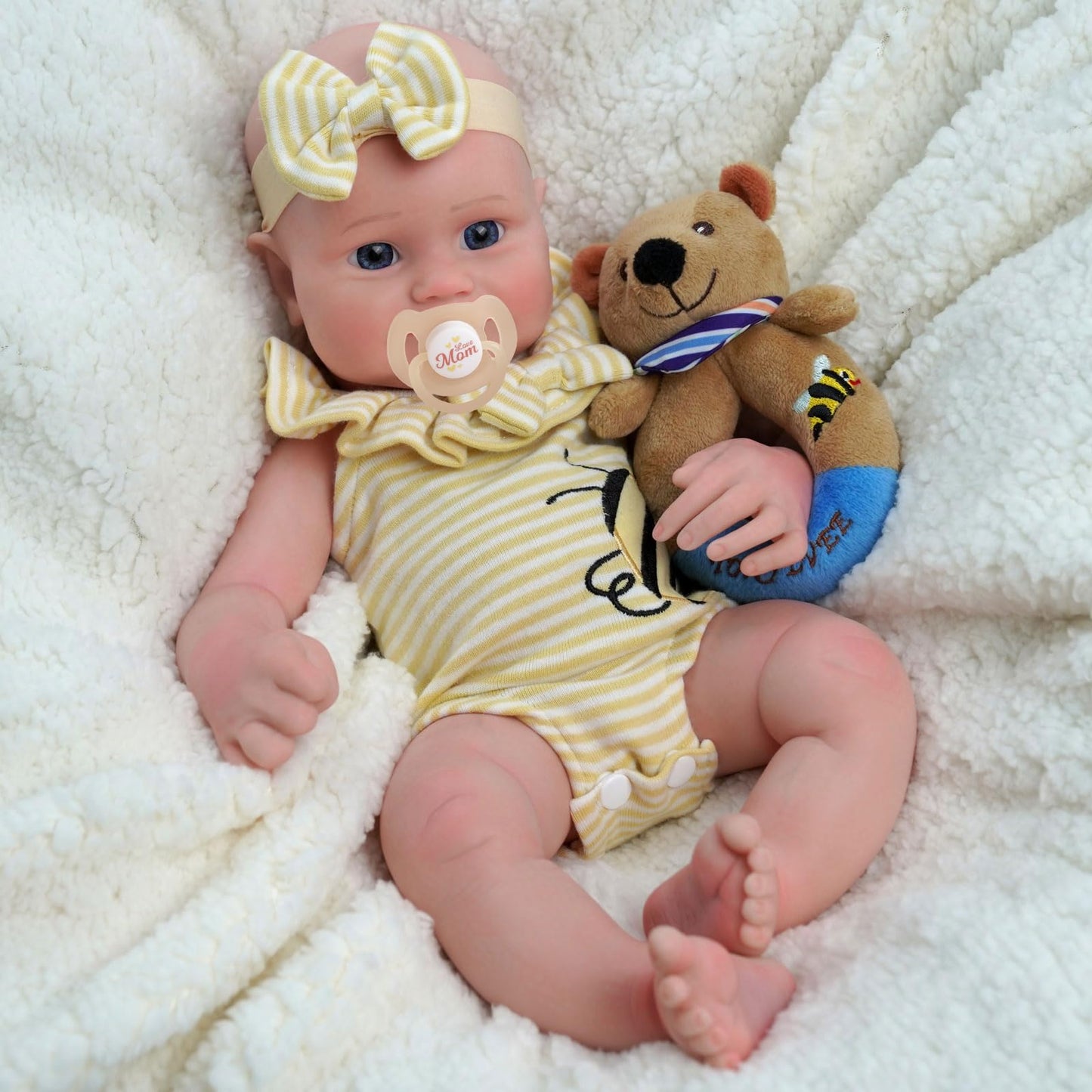 JIZHI Reborn Baby Doll — Full Silicone, 16-Inch, Weighted Real-Life Doll