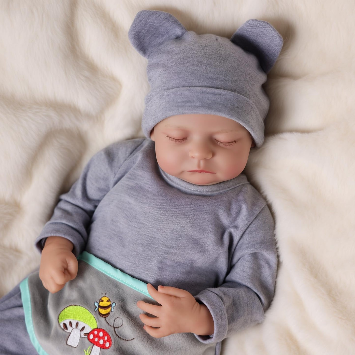 JIZHI Lifelike Reborn Baby Dolls - 17-Inch Realistic Newborn Baby Boy with Feeding Kit | Poseable Vinyl Body