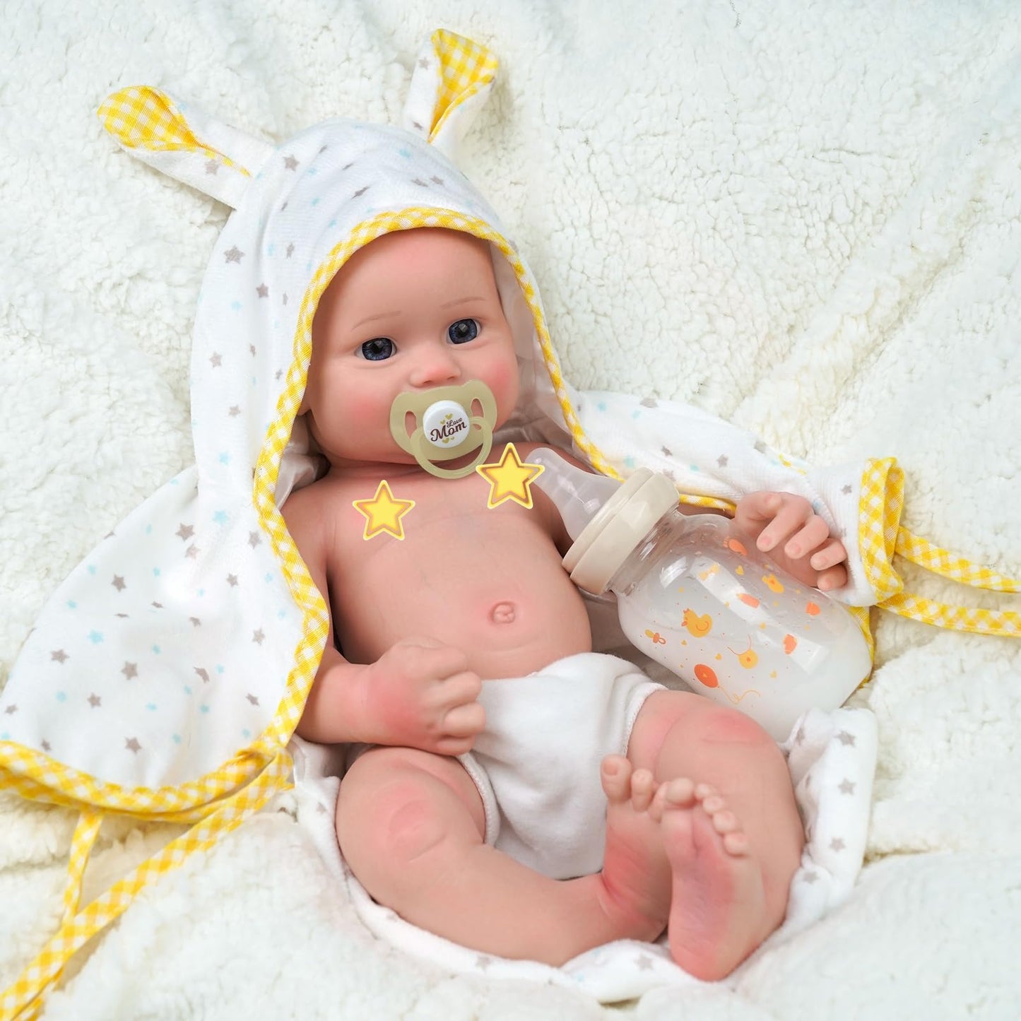 JIZHI Reborn Baby Doll — Full Silicone, 16-Inch, Weighted Real-Life Doll