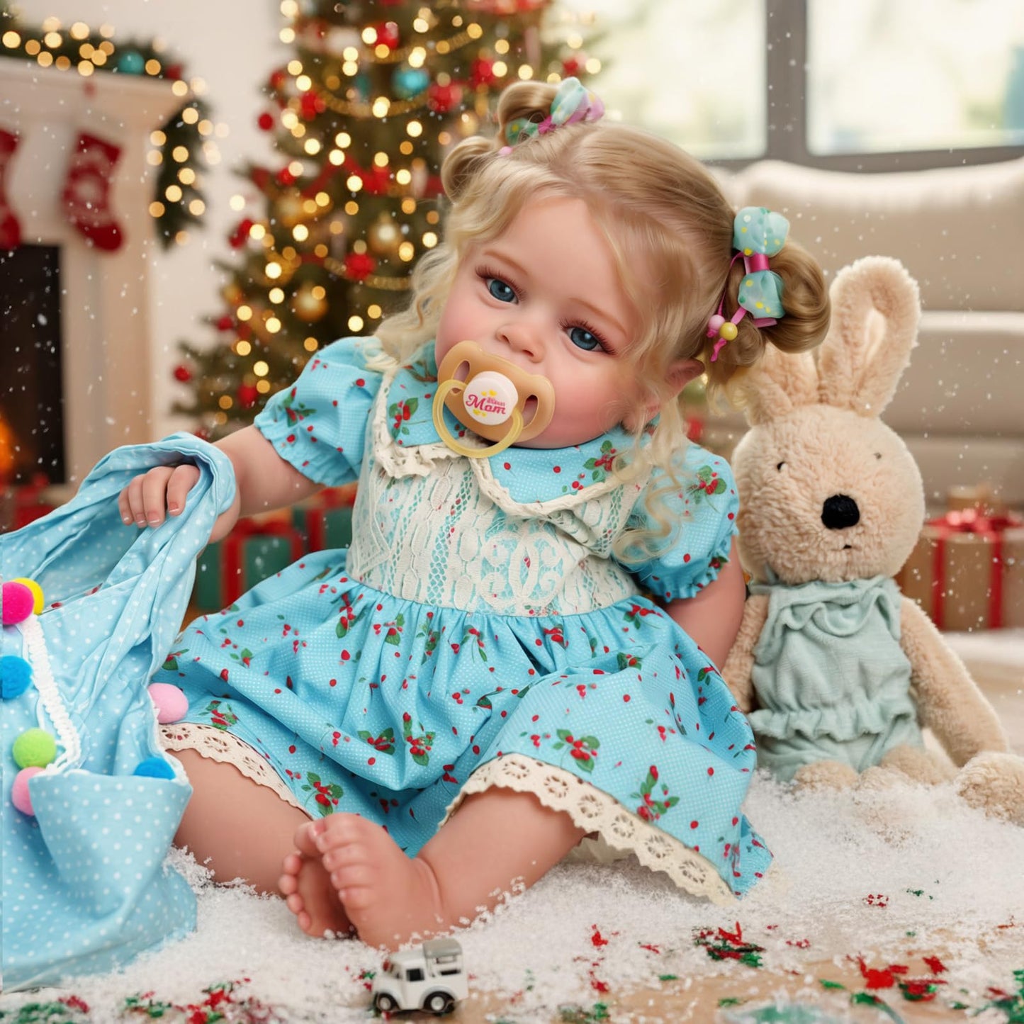 JIZHI Lifelike Reborn Baby Dolls - 18-Inch Blond Girl with Clothes | Realistic Newborn Toy for Kids 3+