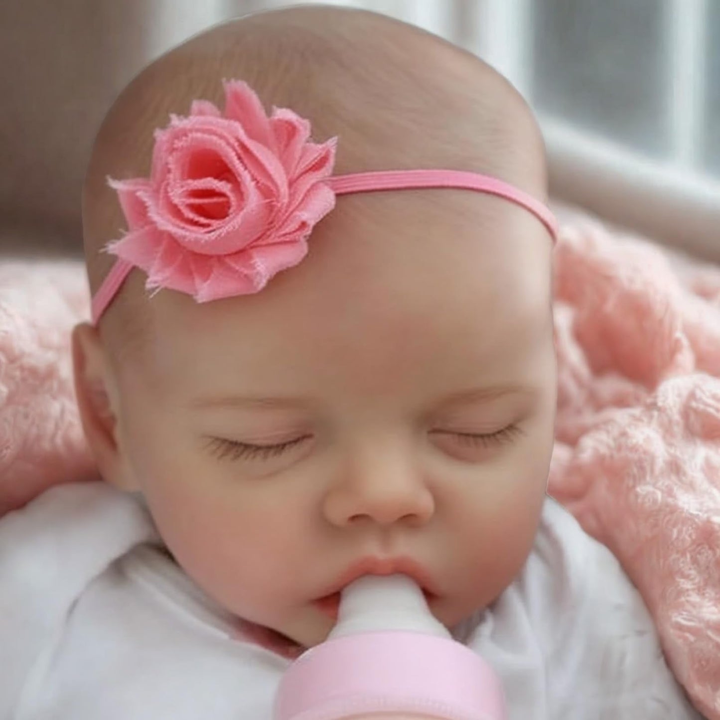 JIZHI Lifelike Reborn 17-Inch Baby Doll Girl – Poseable Vinyl Realistic Newborn with Feeding Kit