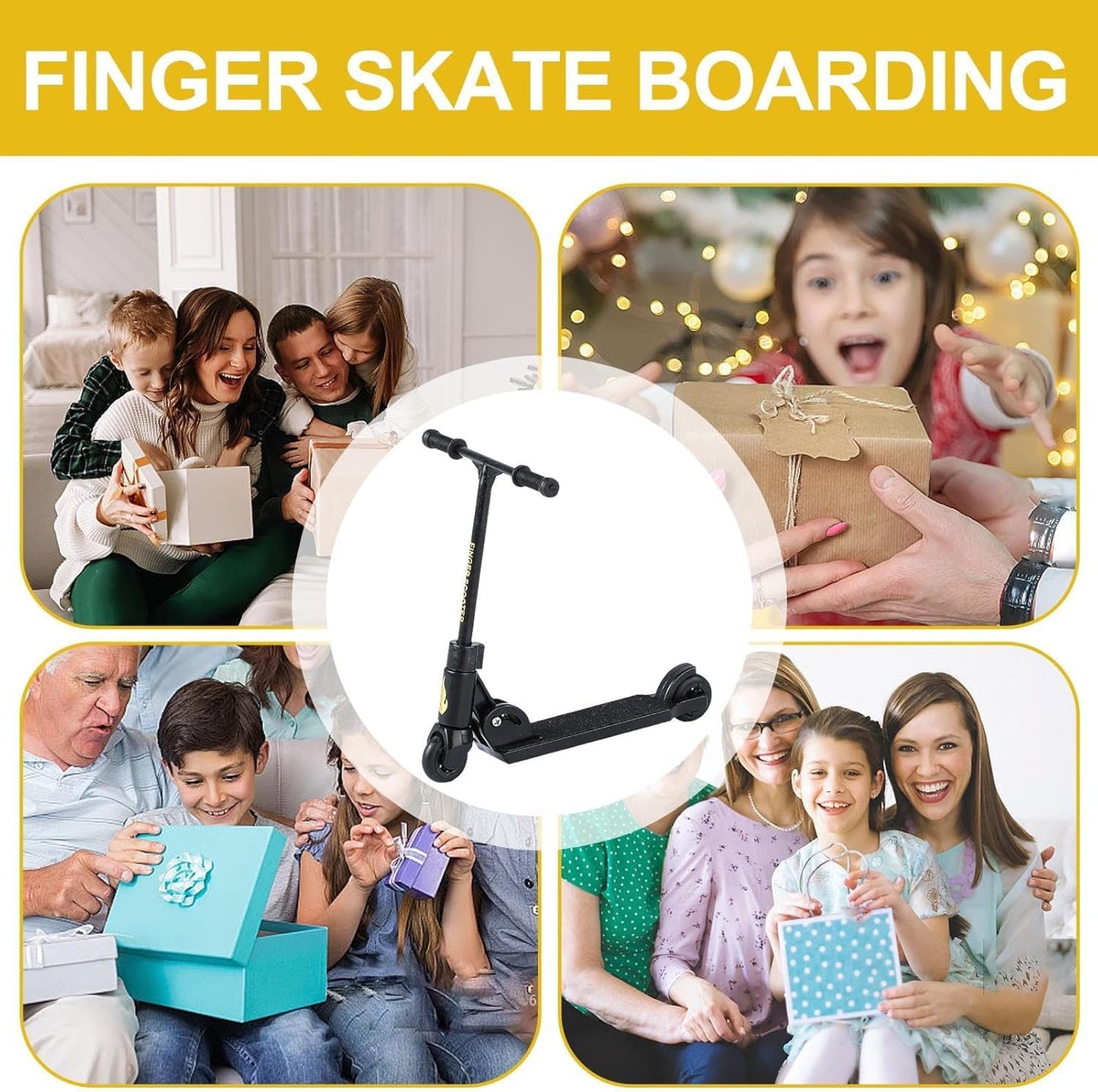 Jizlan Finger Scooter - Foldable 2-Wheeled BMX Finger Board for Teens | Non-Slip Educational Toy