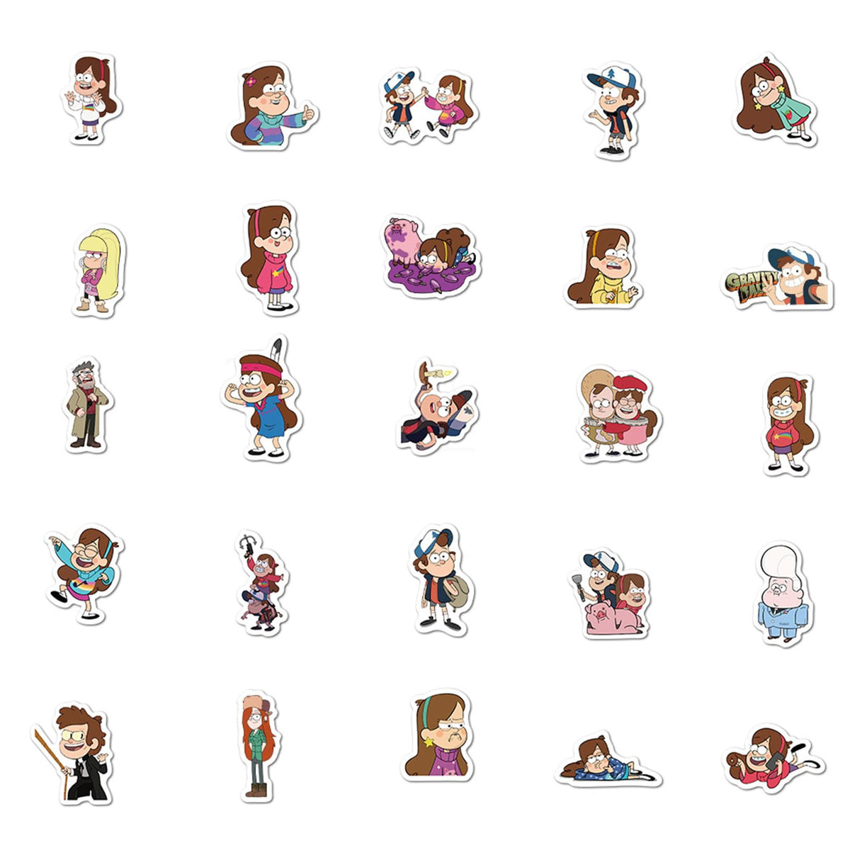 jjlin Gravity Falls Stickers – 50Pcs Mixed Cartoon Vinyl Decals for Laptops, Water Bottles, and More