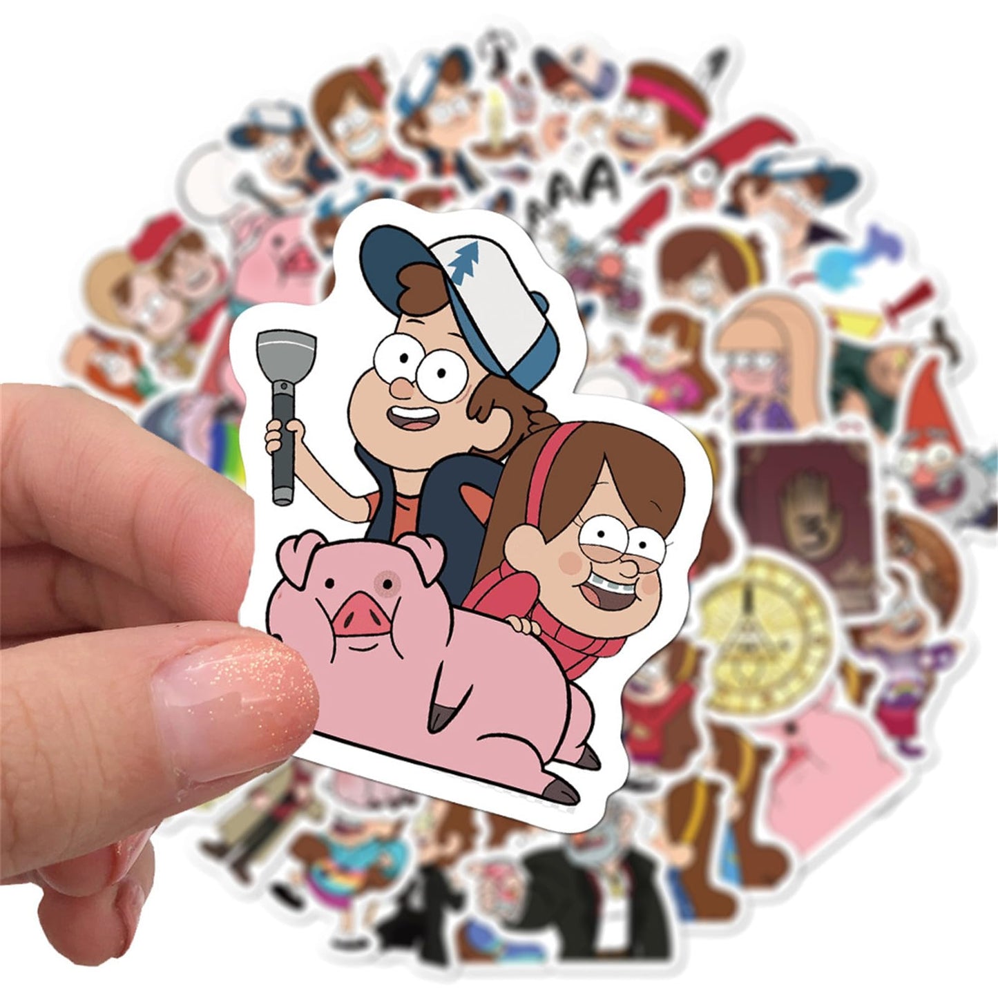 jjlin Gravity Falls Stickers – 50Pcs Mixed Cartoon Vinyl Decals for Laptops, Water Bottles, and More