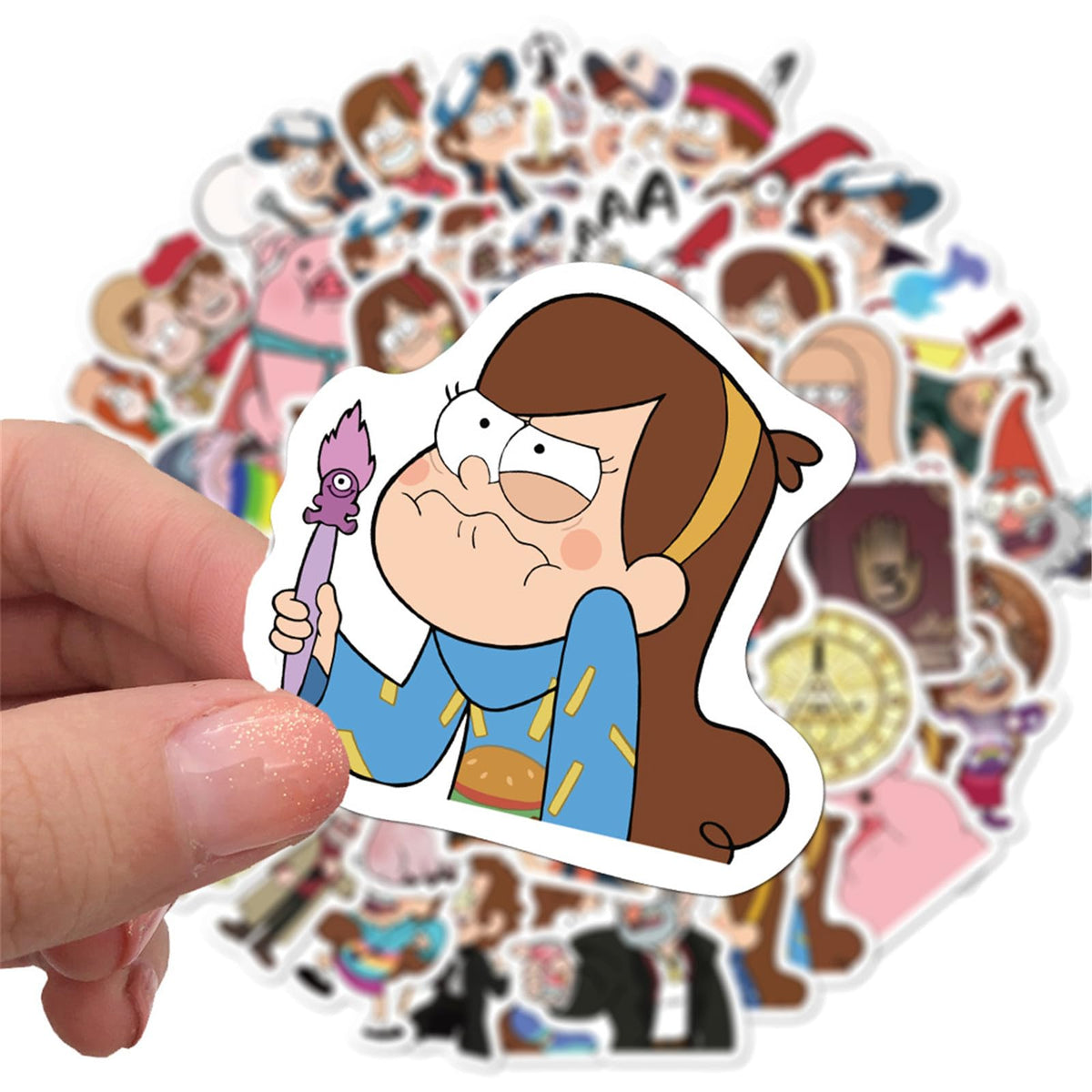 jjlin Gravity Falls Stickers – 50Pcs Mixed Cartoon Vinyl Decals for Laptops, Water Bottles, and More