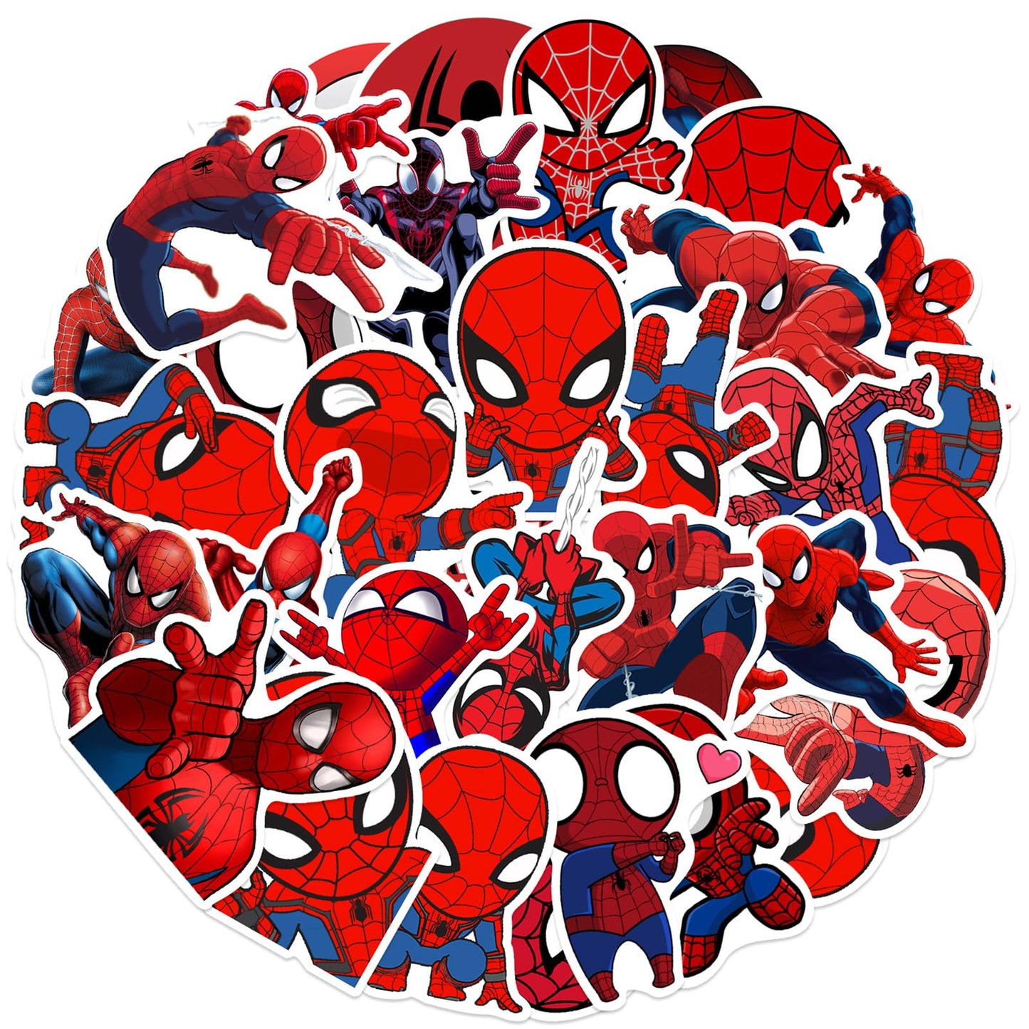 JJLIN 50Pcs Spiderman Cartoon Stickers – Waterproof Vinyl Decals for Laptop, Bottle, Skateboard