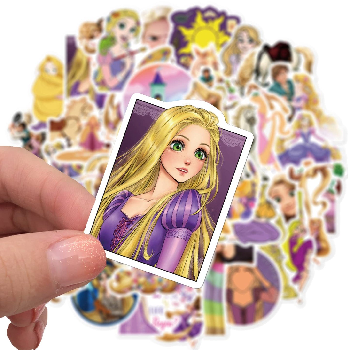 jjlin 50Pcs Tangled Cartoon Stickers – Waterproof Vinyl Decals for Laptop & Water Bottle
