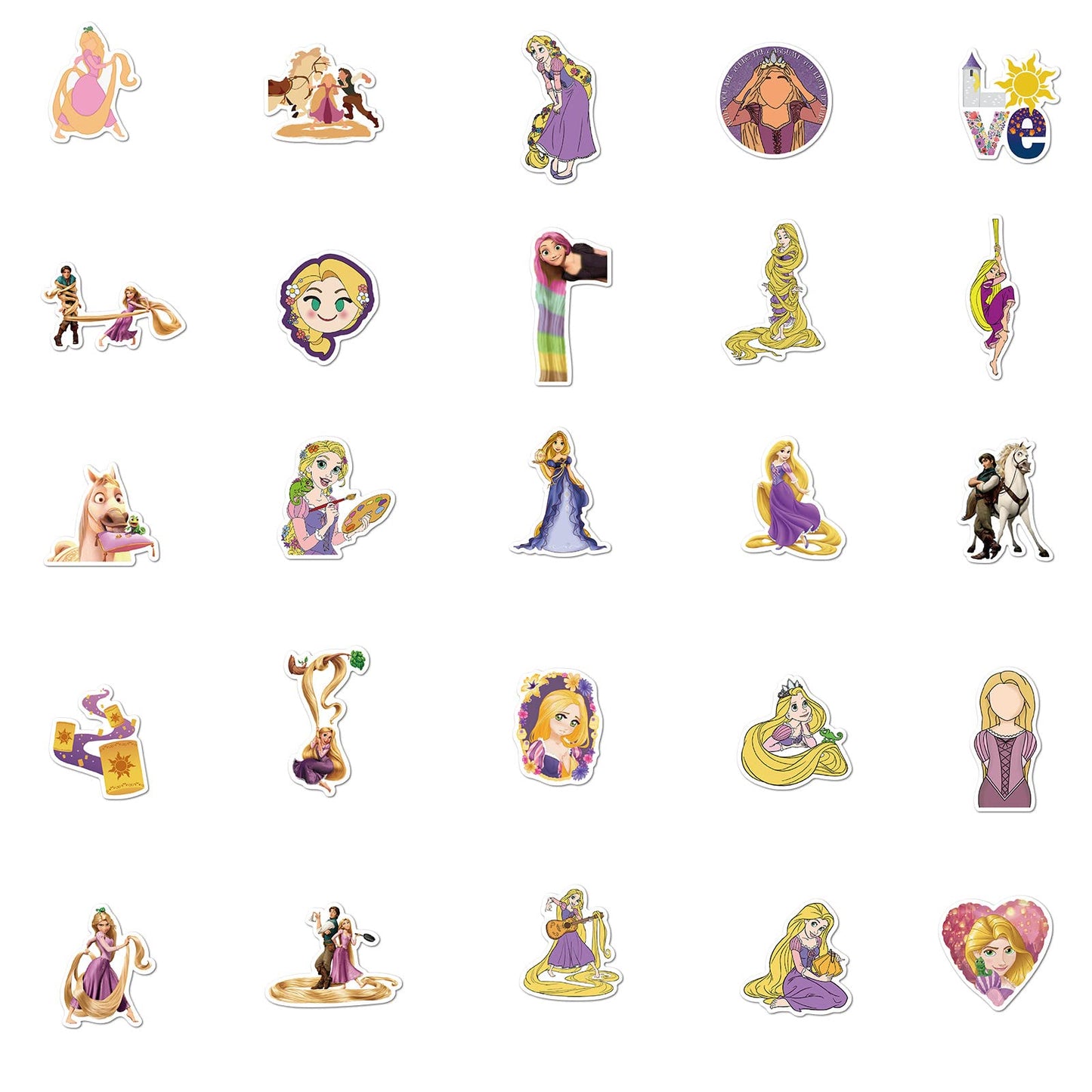 jjlin 50Pcs Tangled Cartoon Stickers – Waterproof Vinyl Decals for Laptop & Water Bottle
