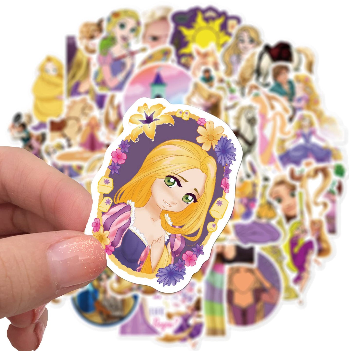 jjlin 50Pcs Tangled Cartoon Stickers – Waterproof Vinyl Decals for Laptop & Water Bottle