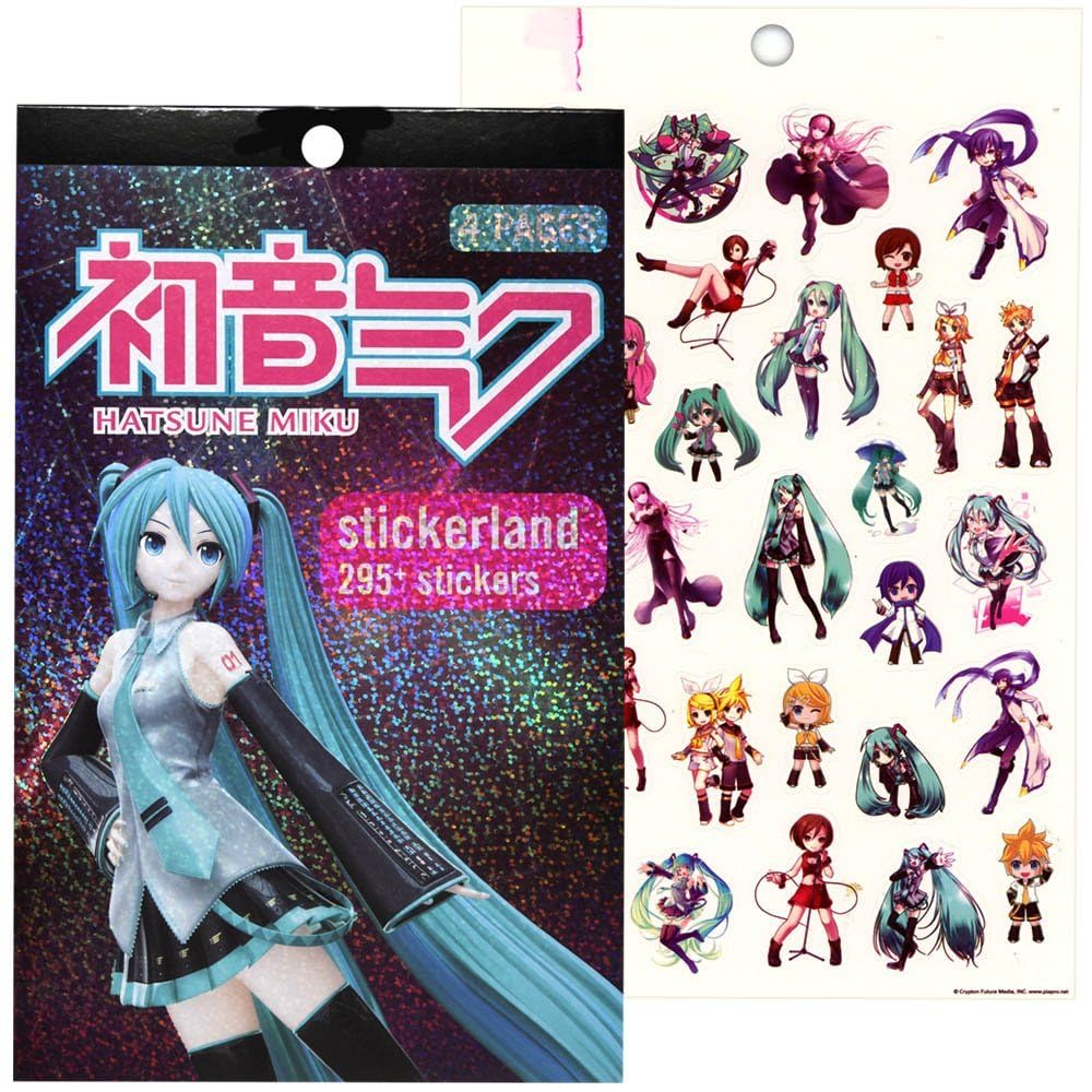 JJM Hatsune Miku Sticker Collection – 4 Sheet Foil Cover Pad with 200+ Foil Stickers