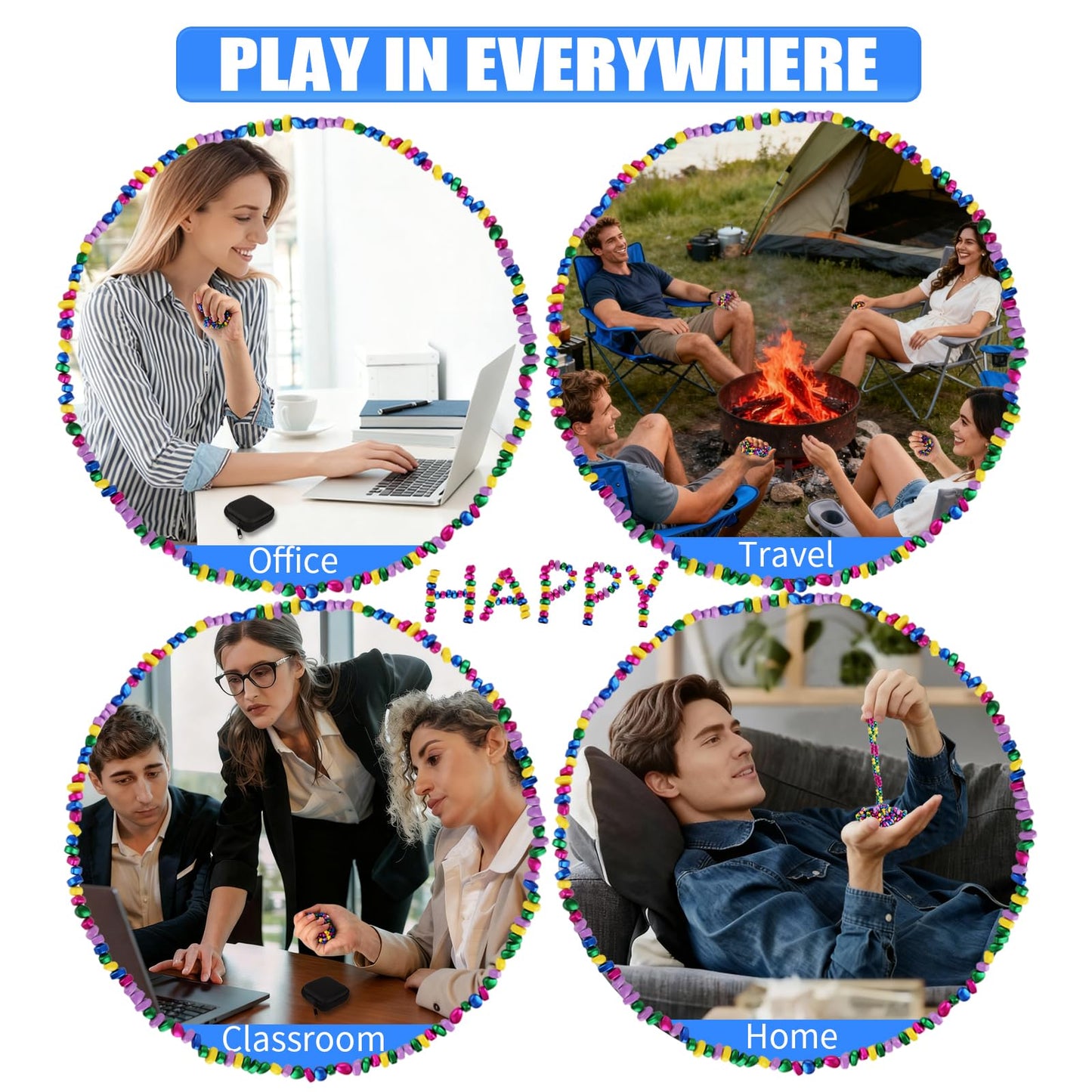 JJoizvyi 360pcs Fidget Toys – Magnetic Stones for Focus & Stress Relief
