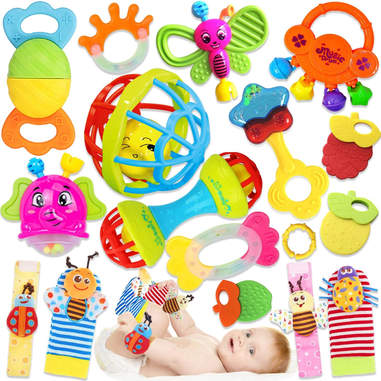 JKHEPL Baby Rattles & Teethers Set (0–6 Months) – Safe, Stimulating Infant Toys