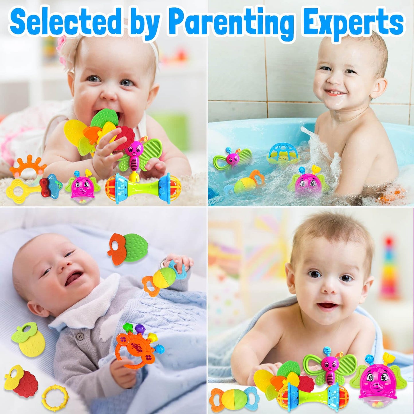 JKHEPL Baby Rattles & Teethers Set (0–6 Months) – Safe, Stimulating Infant Toys