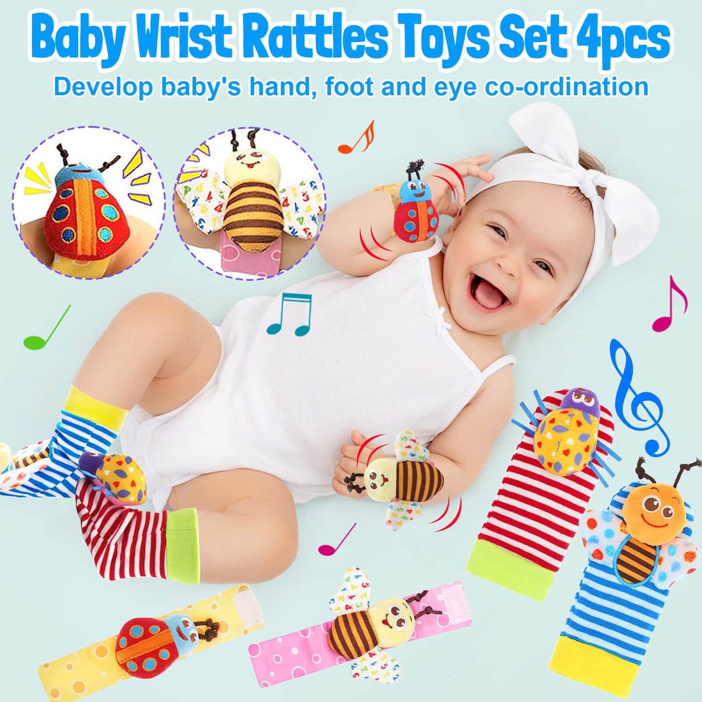 JKHEPL Baby Rattles & Teethers Set (0–6 Months) – Safe, Stimulating Infant Toys