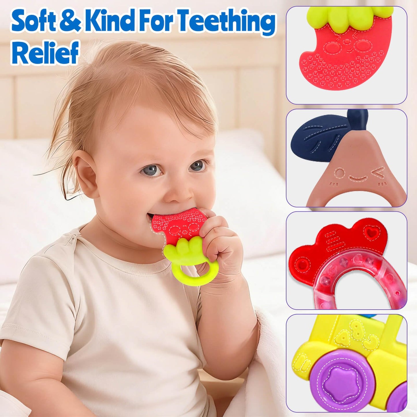 JKHEPL Baby Rattles & Teethers Set 0-12 Months — 14-Piece Infant Toys