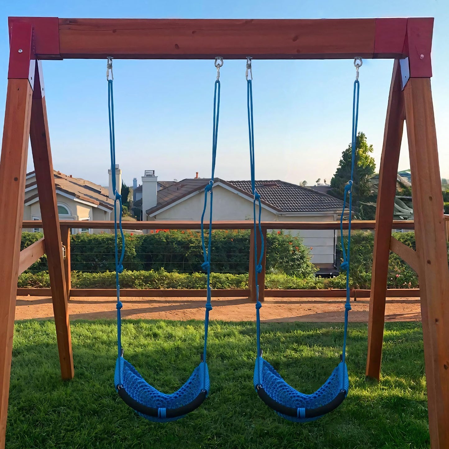 JKsmart 2 Pack Kids Swing Seat – Heavy Duty Rope Swing, 440 lb Capacity (Blue)