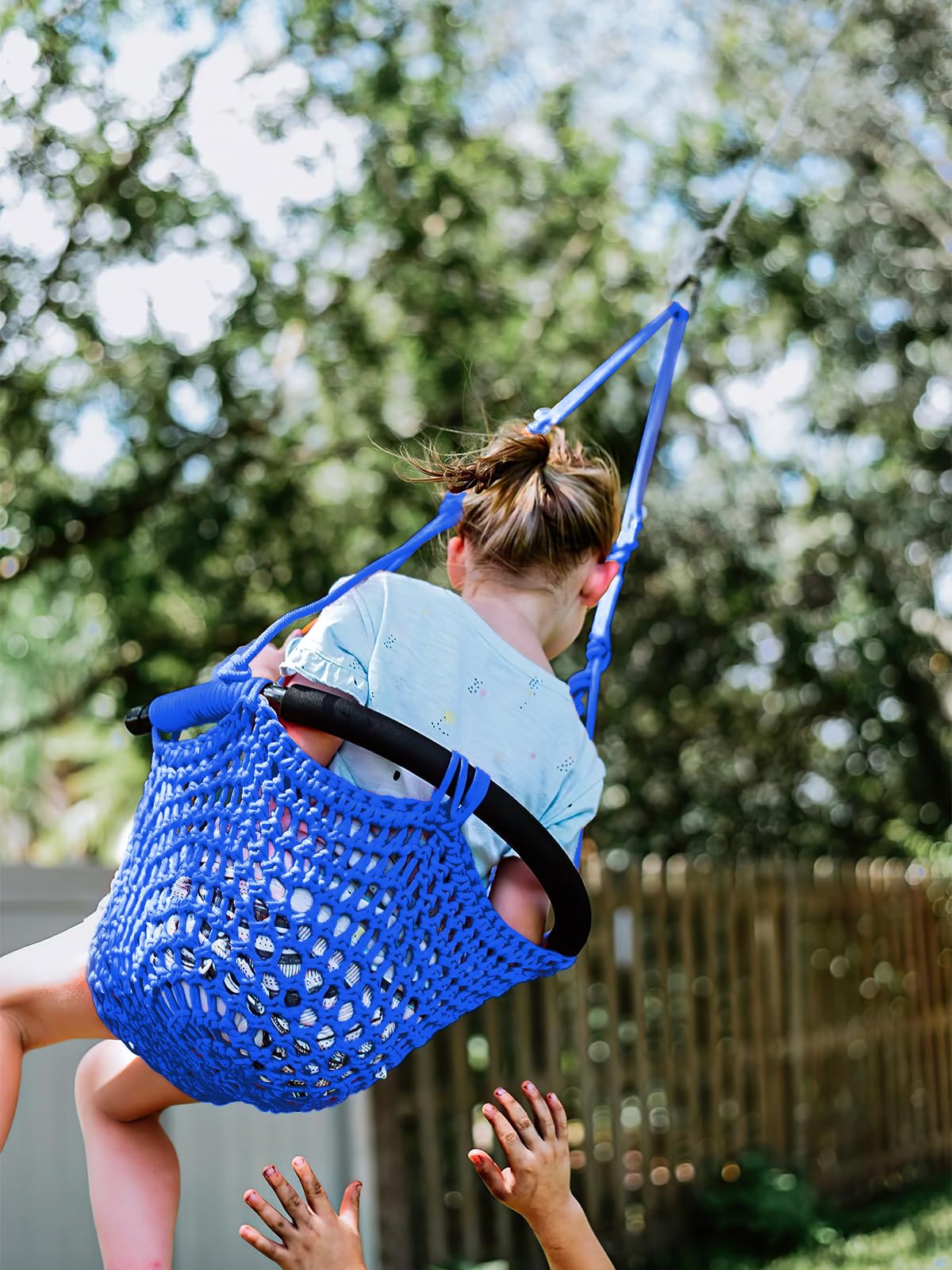 JKsmart Kids Swing Seat – Heavy-Duty Rope, 440 lbs Capacity, Indoor/Outdoor, Blue