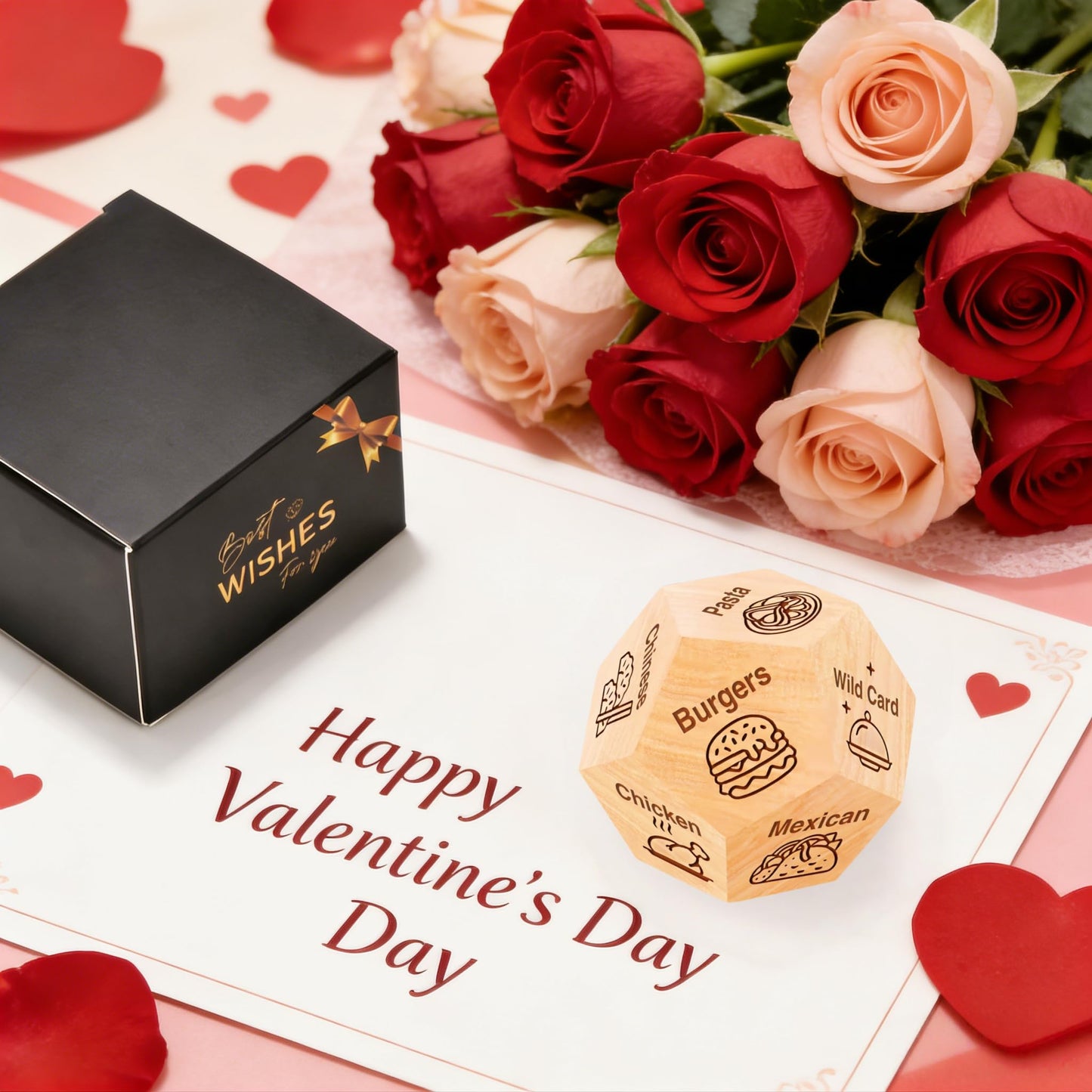 JLBLNHW Valentines Day Food Dice – 12 Dinner Options for Date Night & Couples Gifts