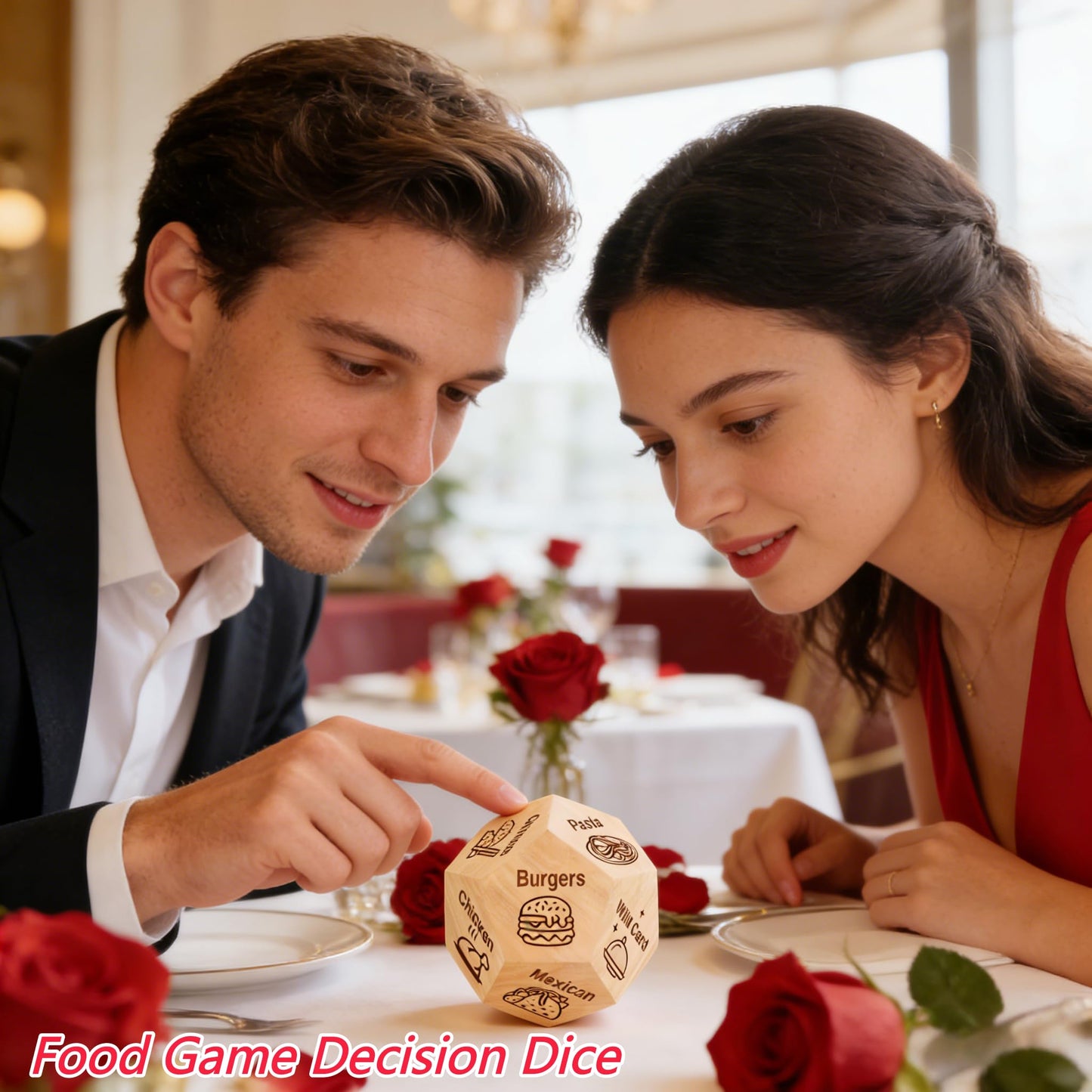 JLBLNHW Valentines Day Food Dice – 12 Dinner Options for Date Night & Couples Gifts