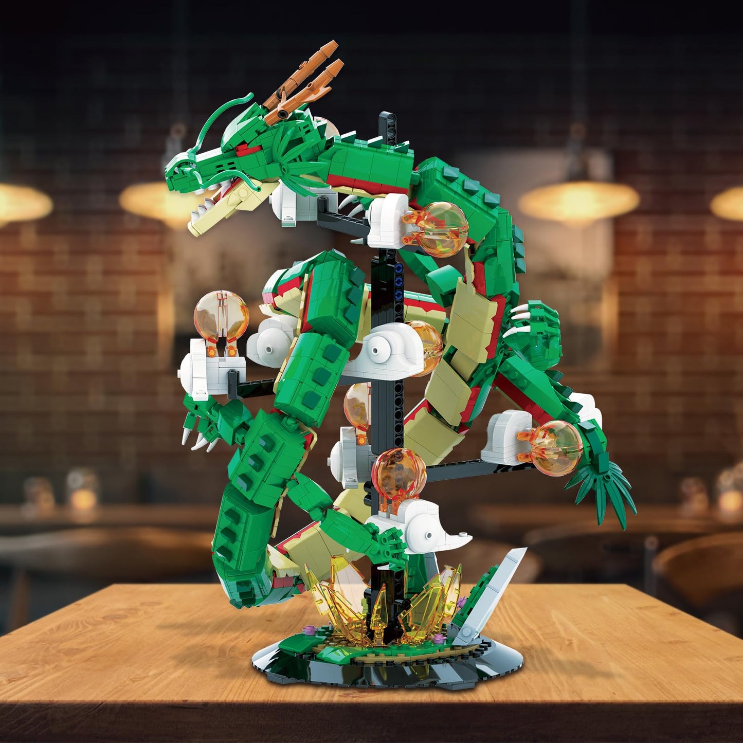 JMBricklayer Dragon Building Set for Adults 70134 – Lighting Dragon Model with Display Stand
