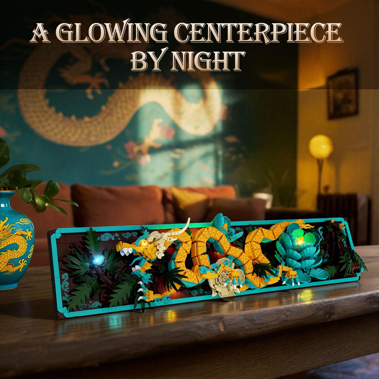 JMBricklayer Mythic Dragon Tiles with LED Lights 70020 – Wall Art Building Set