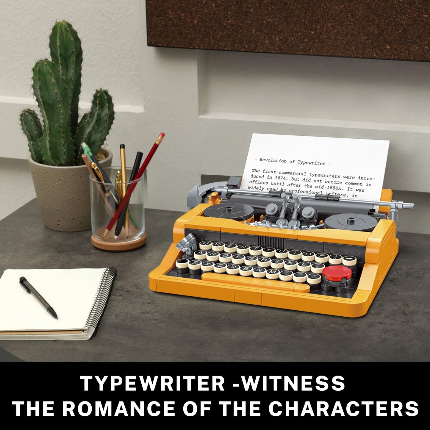 JMBricklayer Typewriter Walkman Television Building Toys 660-Piece – Retro Collectible Display Model